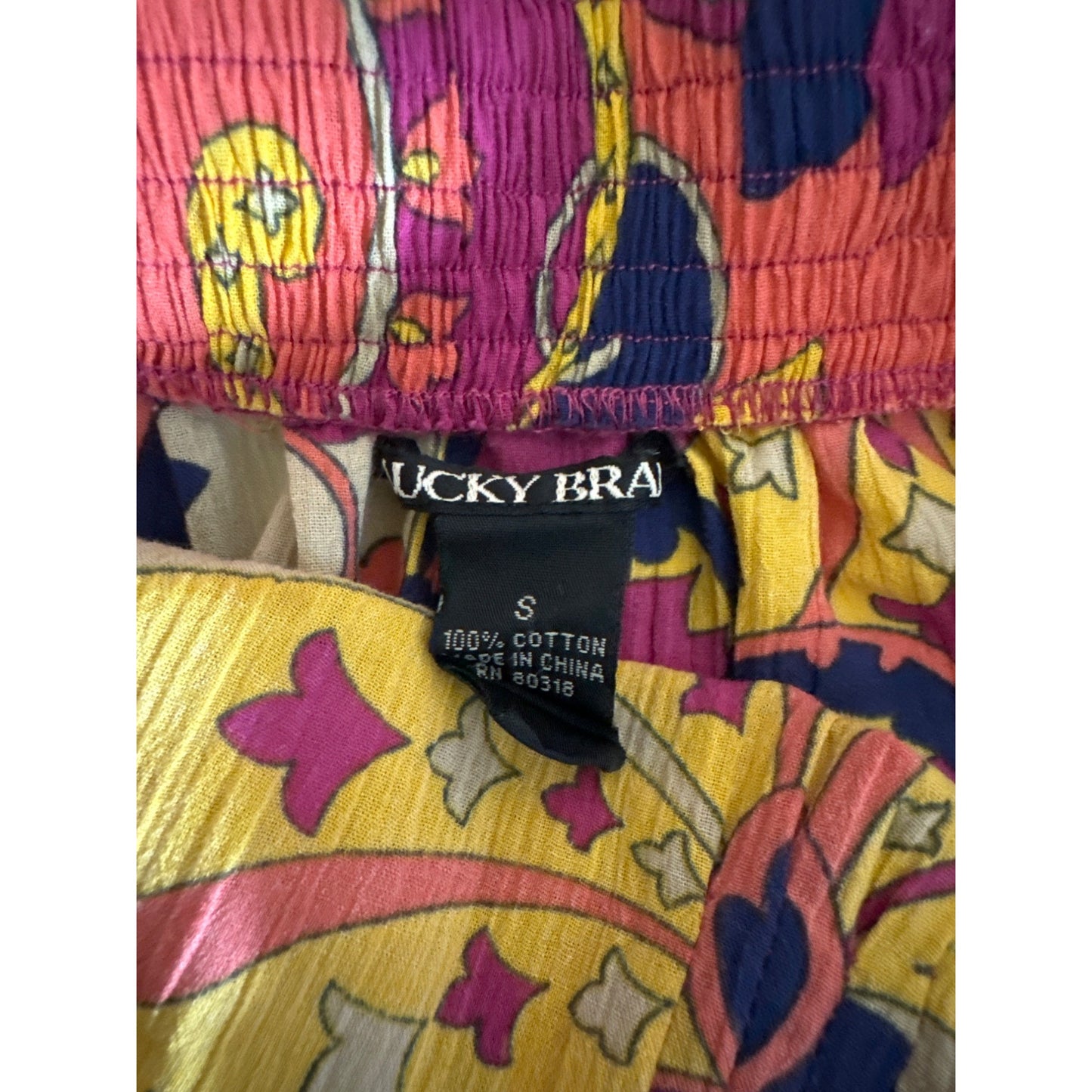 Lucky Brand Paisley Floral Print Halter Top Size S