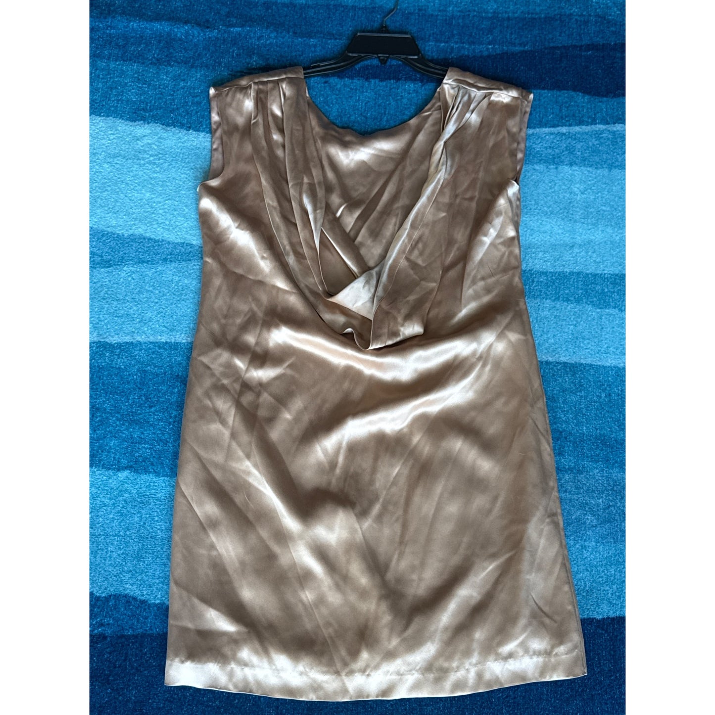 Club Monaco Rose Gold Satin Cowl Neck Dress Size 6