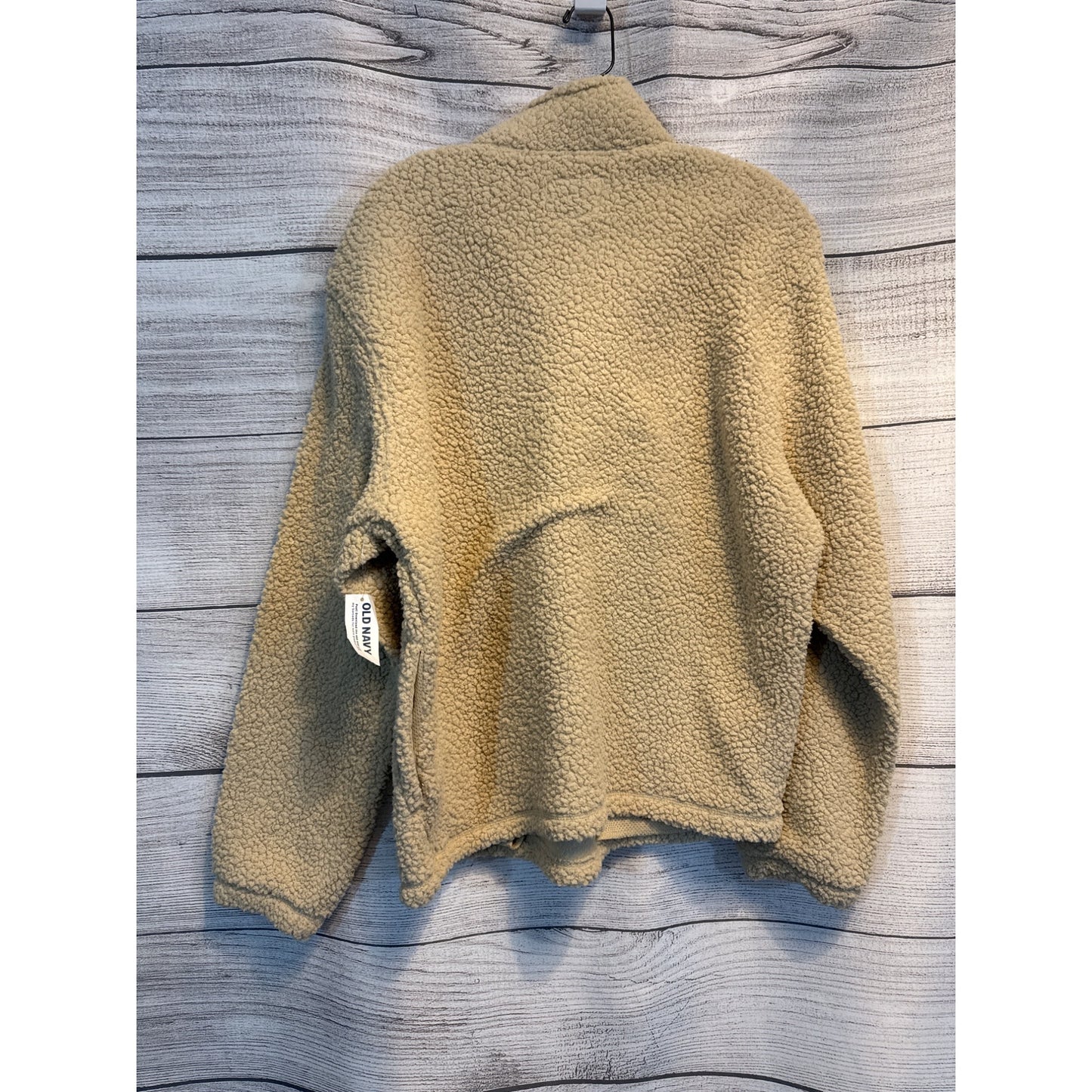 NWT Old Navy Beige Sherpa Zip-Up Jacket M