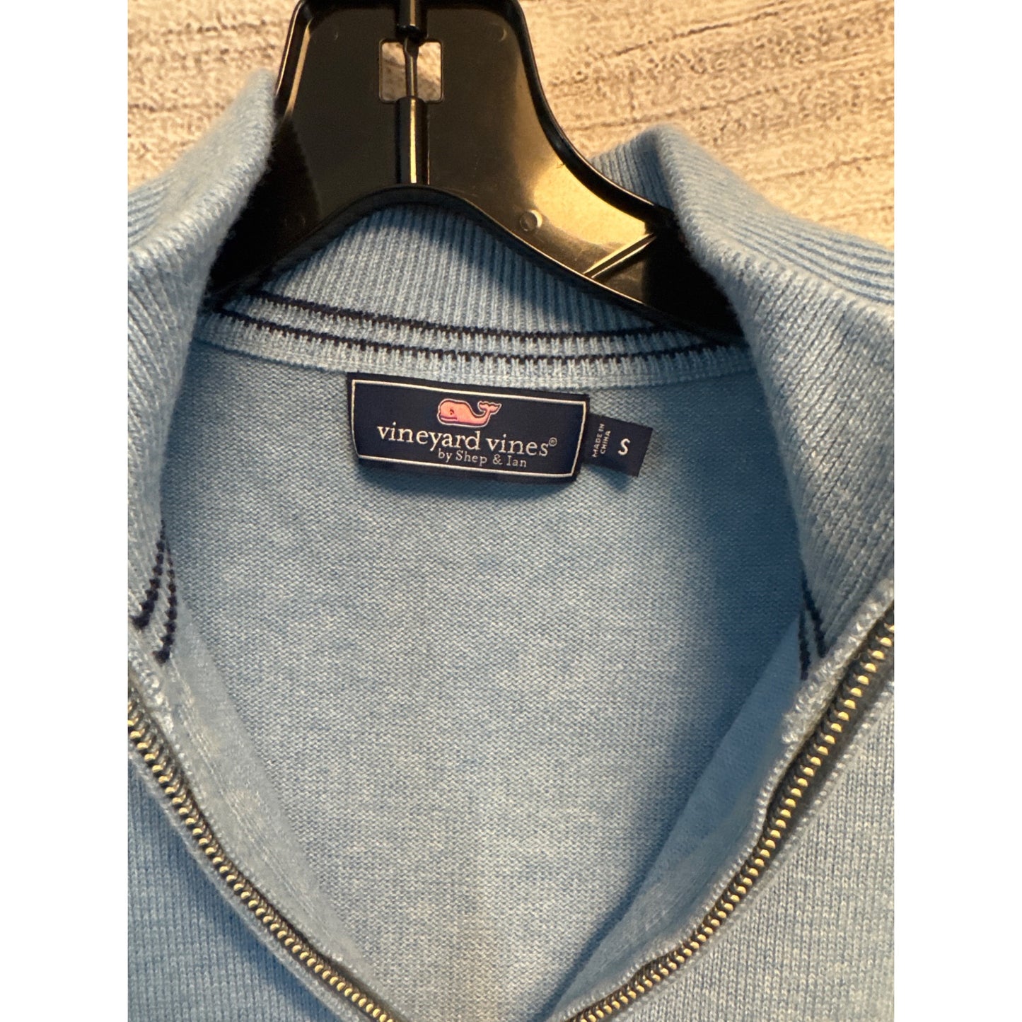 Vineyard Vines Mens Light Blue 1/4 Zip Pullover Sweater Mens S