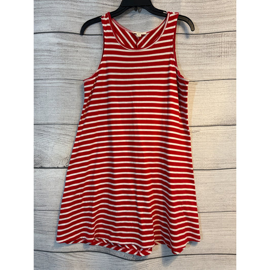 Beachlunchlounge Red & White Striped Sleeveless Dress S