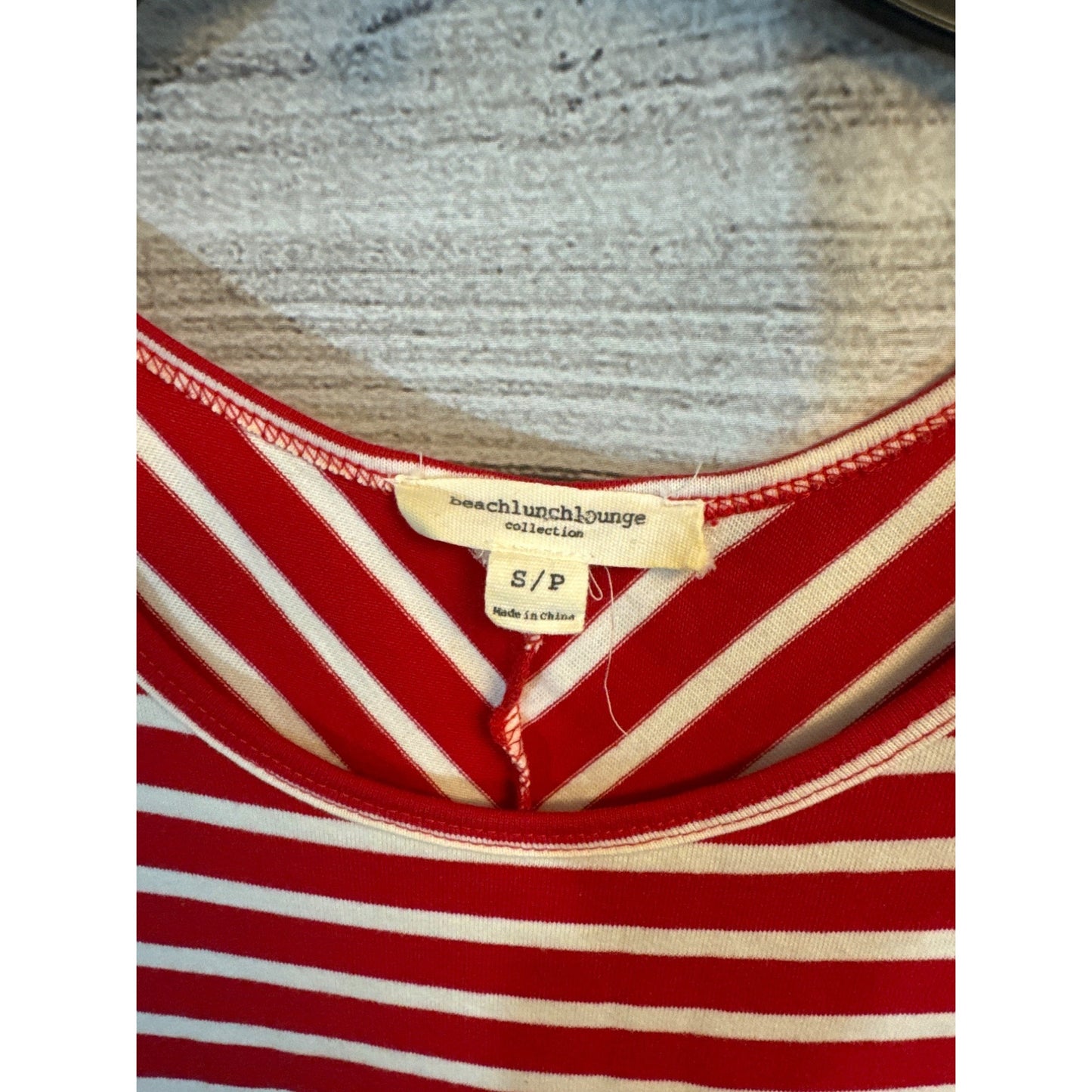Beachlunchlounge Red & White Striped Sleeveless Dress S