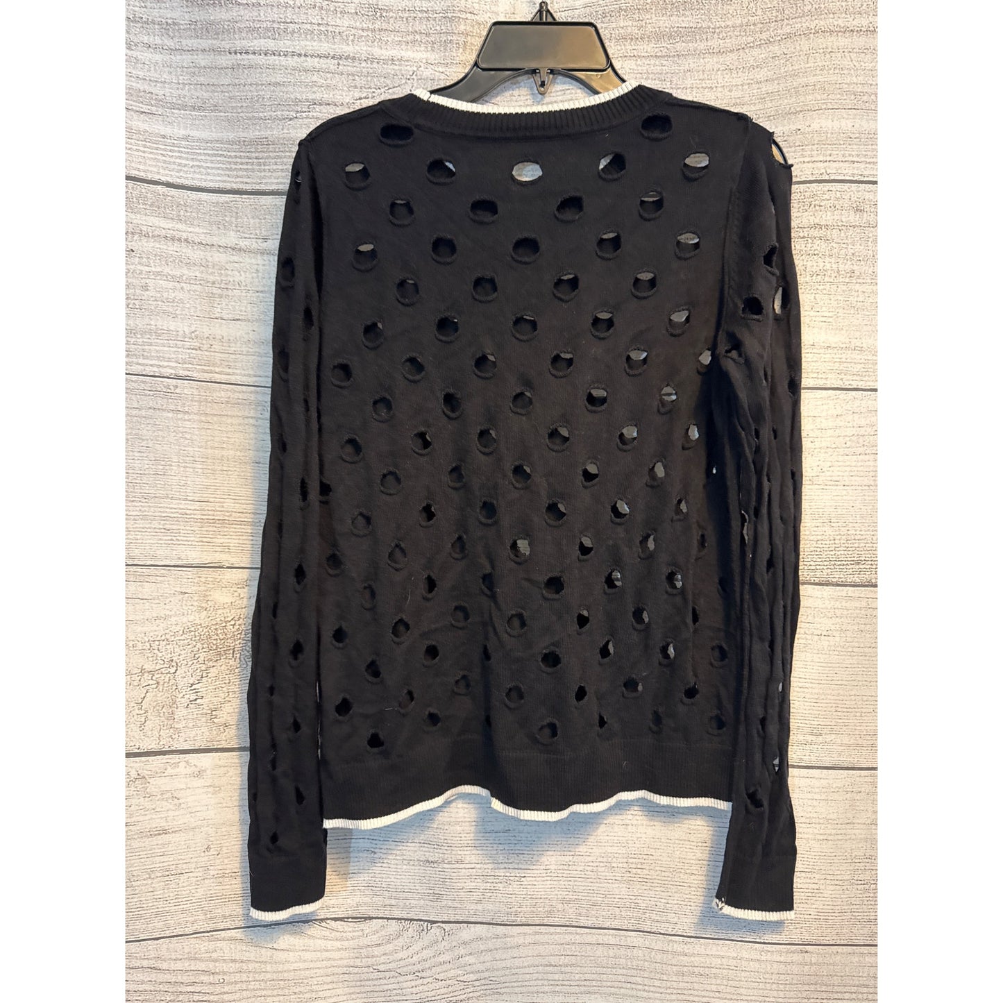 Enaz Orgl Polka Dot Patterned Cut-Out Sweater Shirt Size M