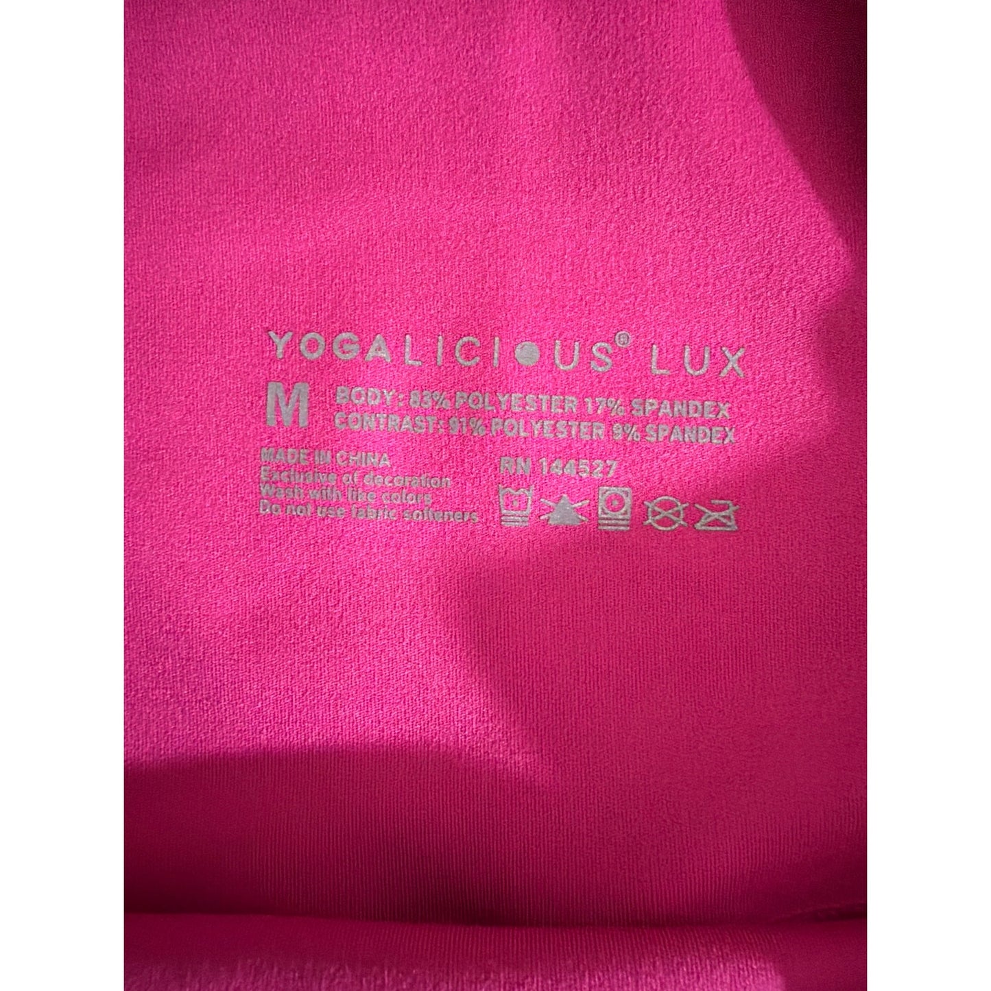 Yogalicious Lux Pink Workout Shorts Size M