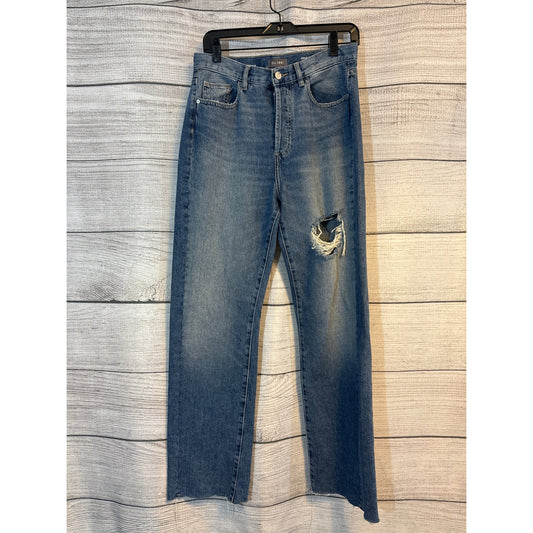 DL1961 Emilie Straight Ultra High Rise Vintage Jeans With Distressed Detail Size 27