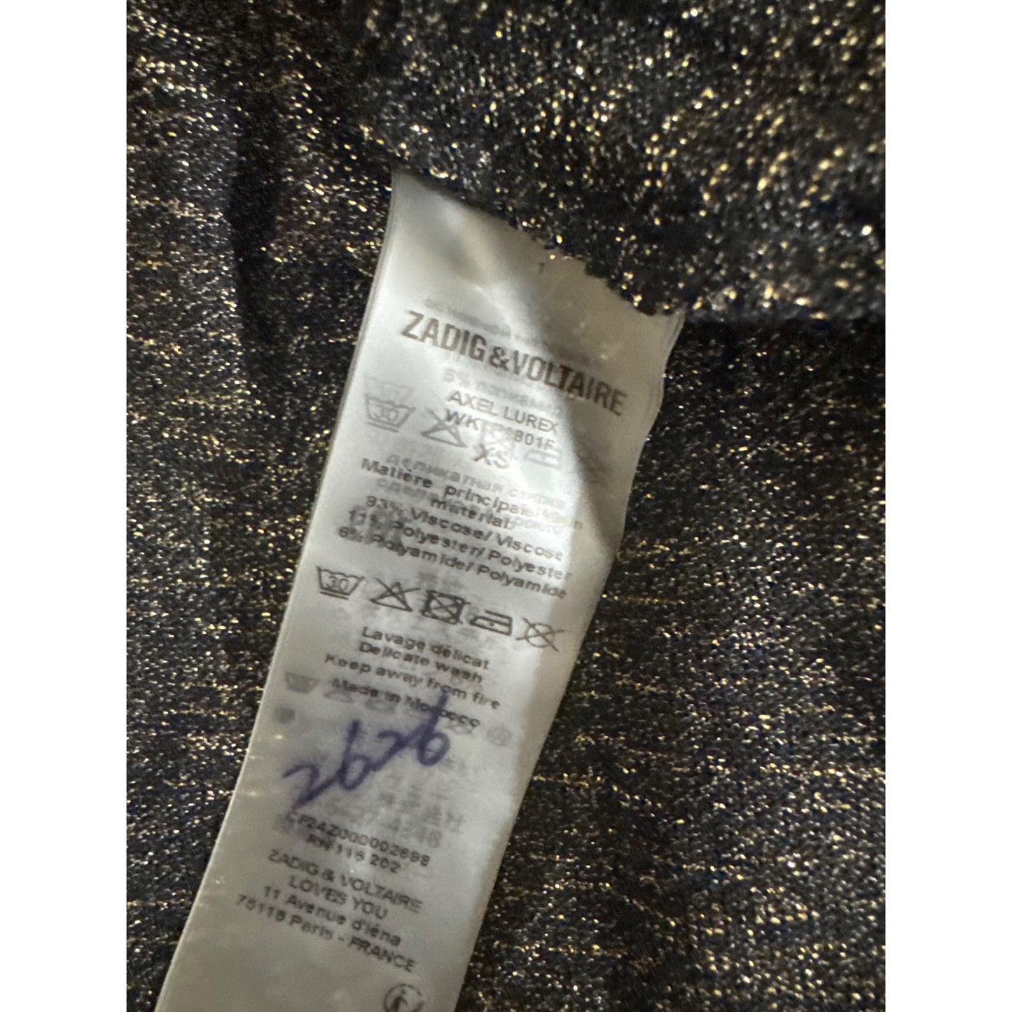 Zadig & Voltaire Axel Tshirt Turtleneck Top Size XS