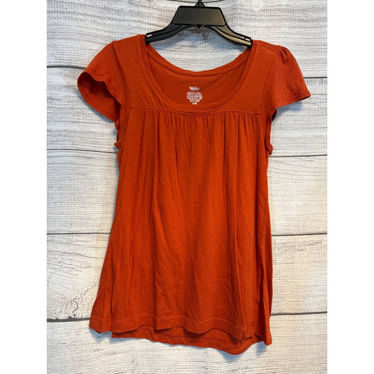 Mossimo Orange Babydoll Short Sleeve Top XS