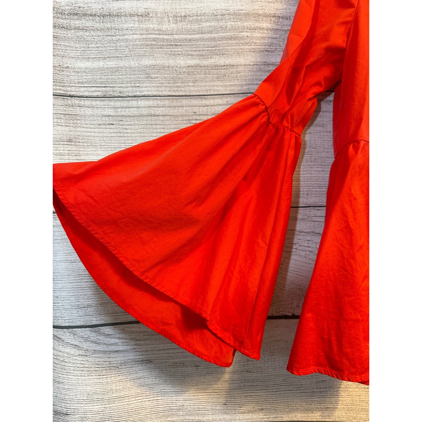 Harlowe & Graham Red Bell Sleeve Peplum Top Size M