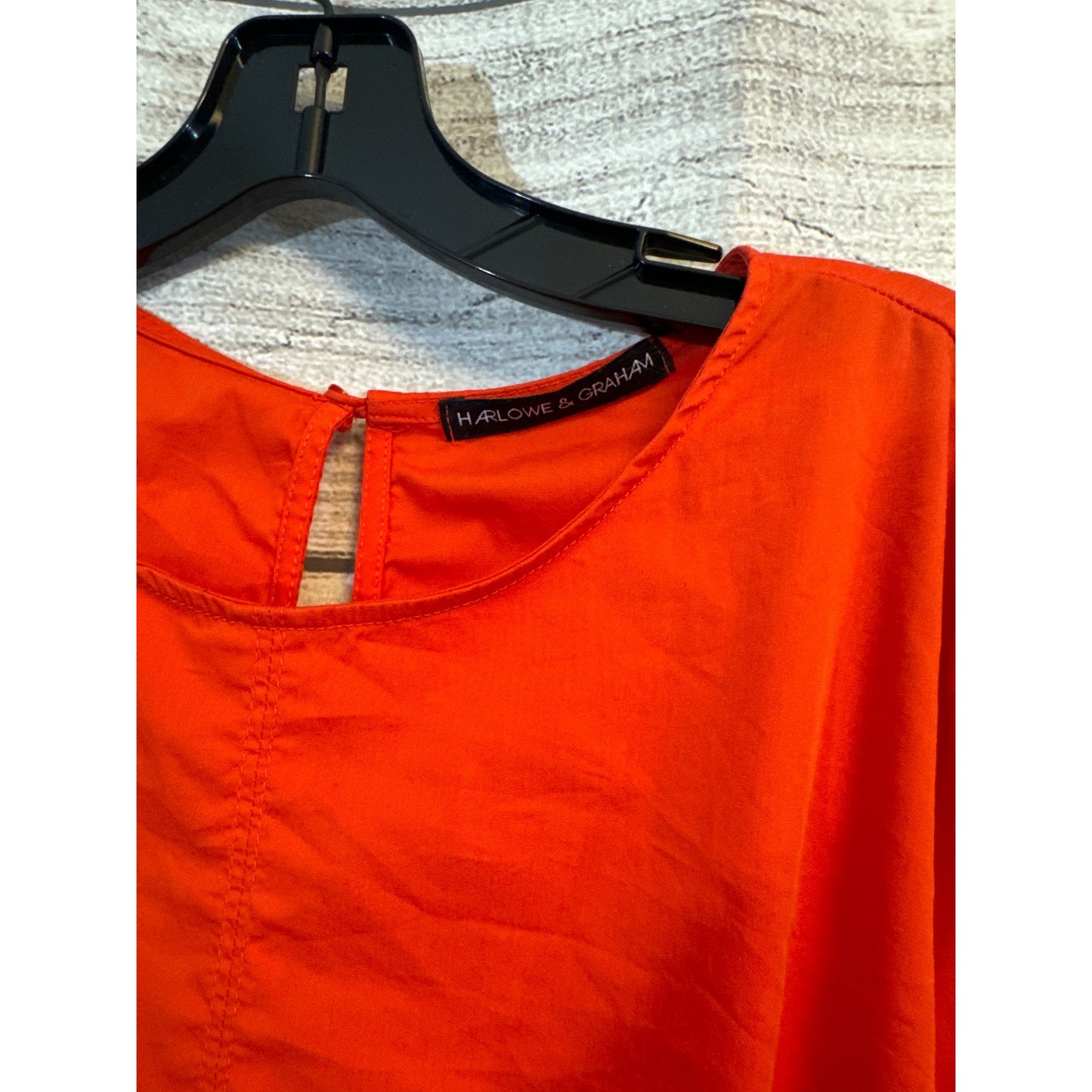 Harlowe & Graham Red Bell Sleeve Peplum Top Size M