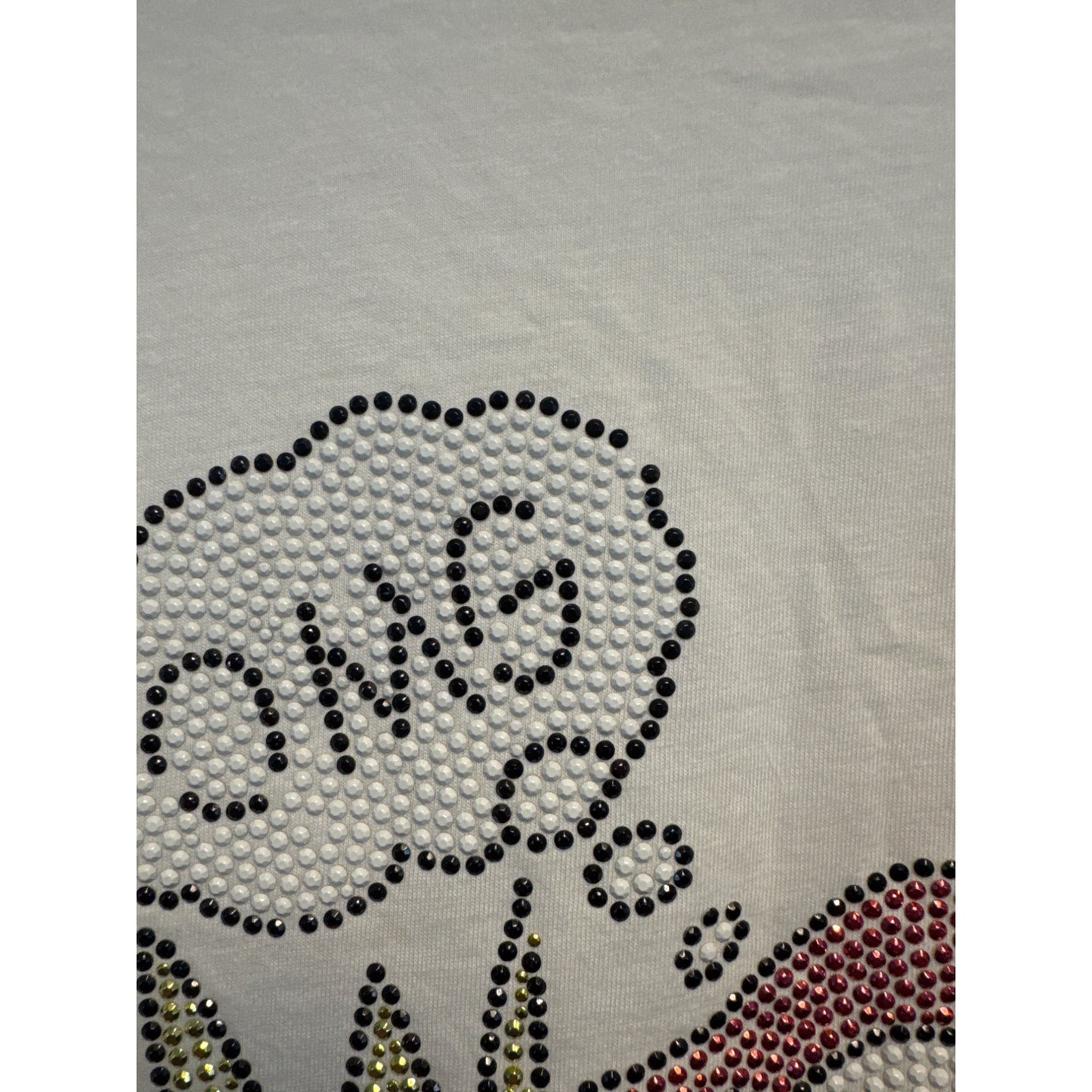 OMG Rhinestone Comic Book Pop Art White Graphic Tee