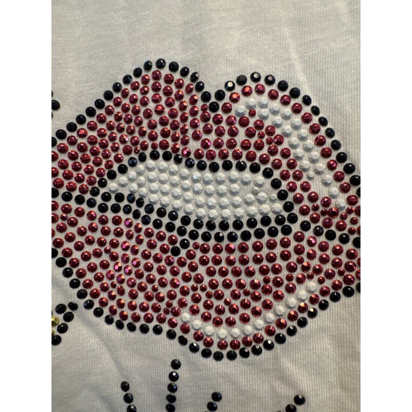 OMG Rhinestone Comic Book Pop Art White Graphic Tee