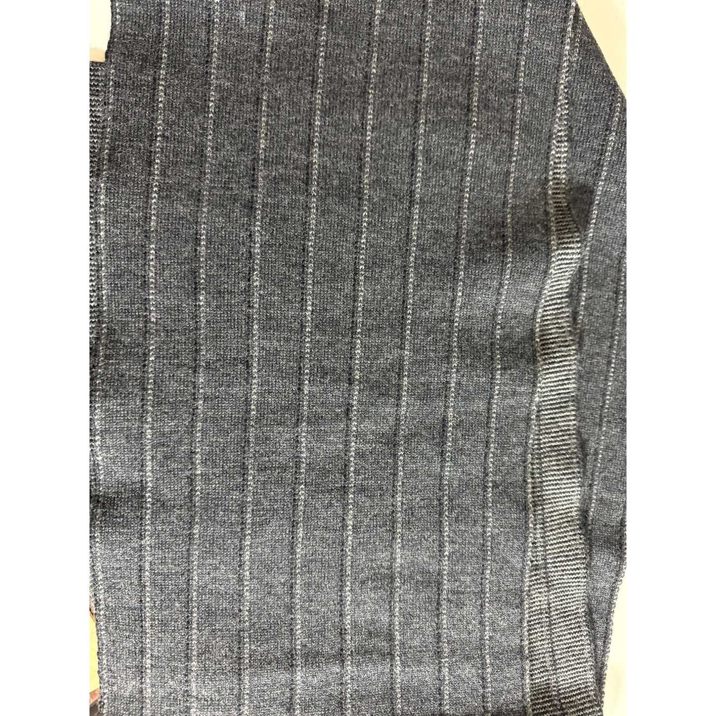 Gap Black and Grey Striped Merino Wool Scarf OS