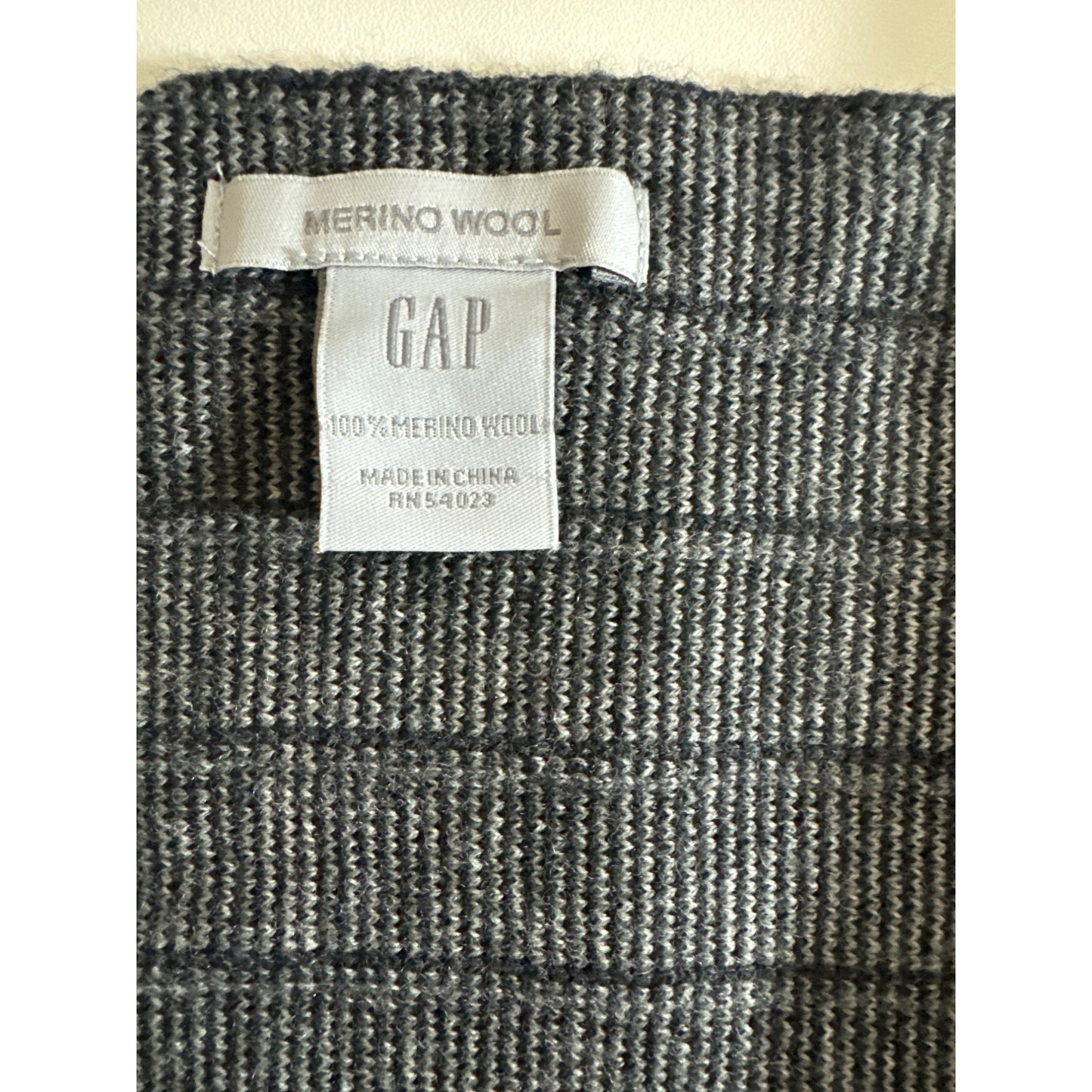 Gap Black and Grey Striped Merino Wool Scarf OS