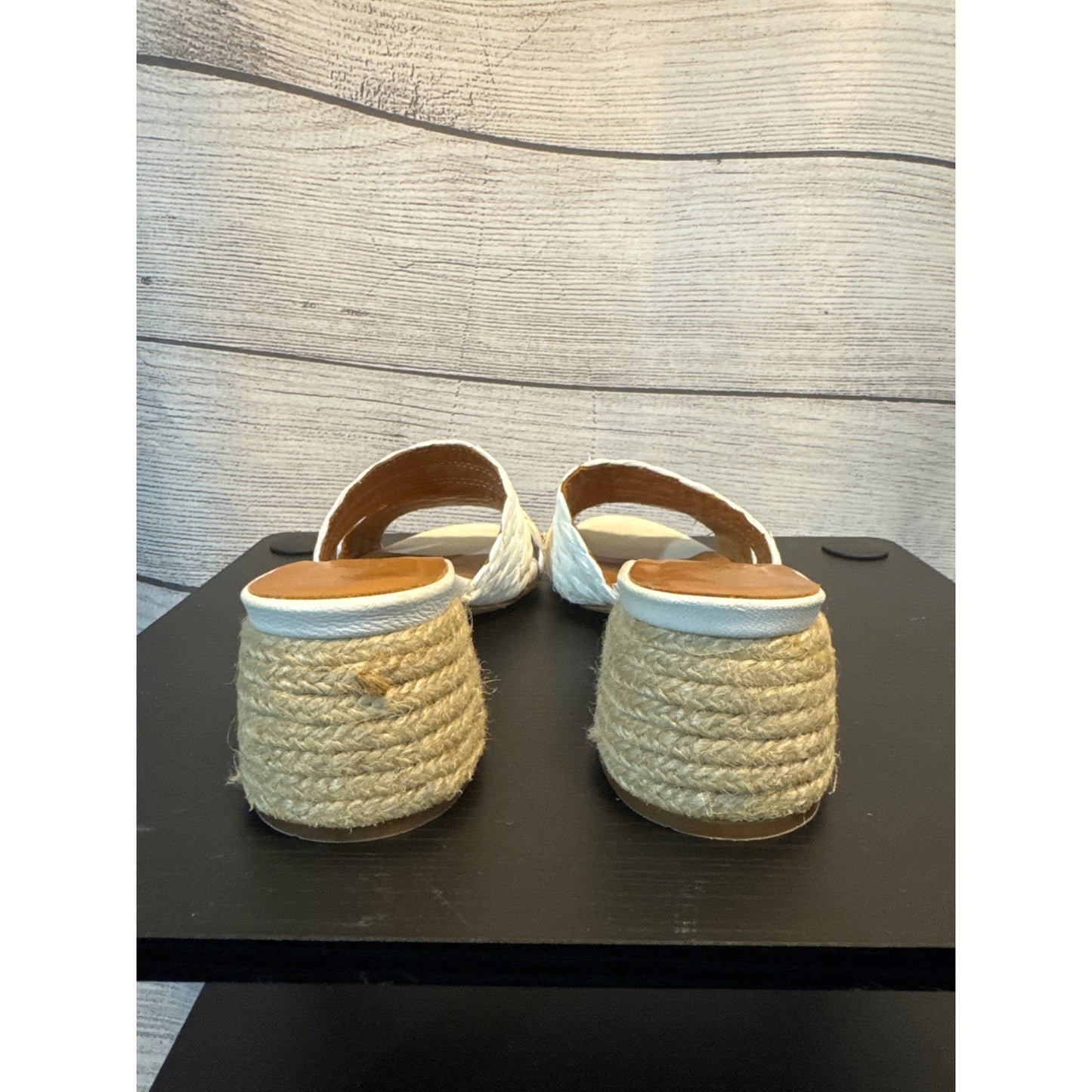 Andre Assous Cadyn Raffia & Espadrille Block Heel Sandals Size 37