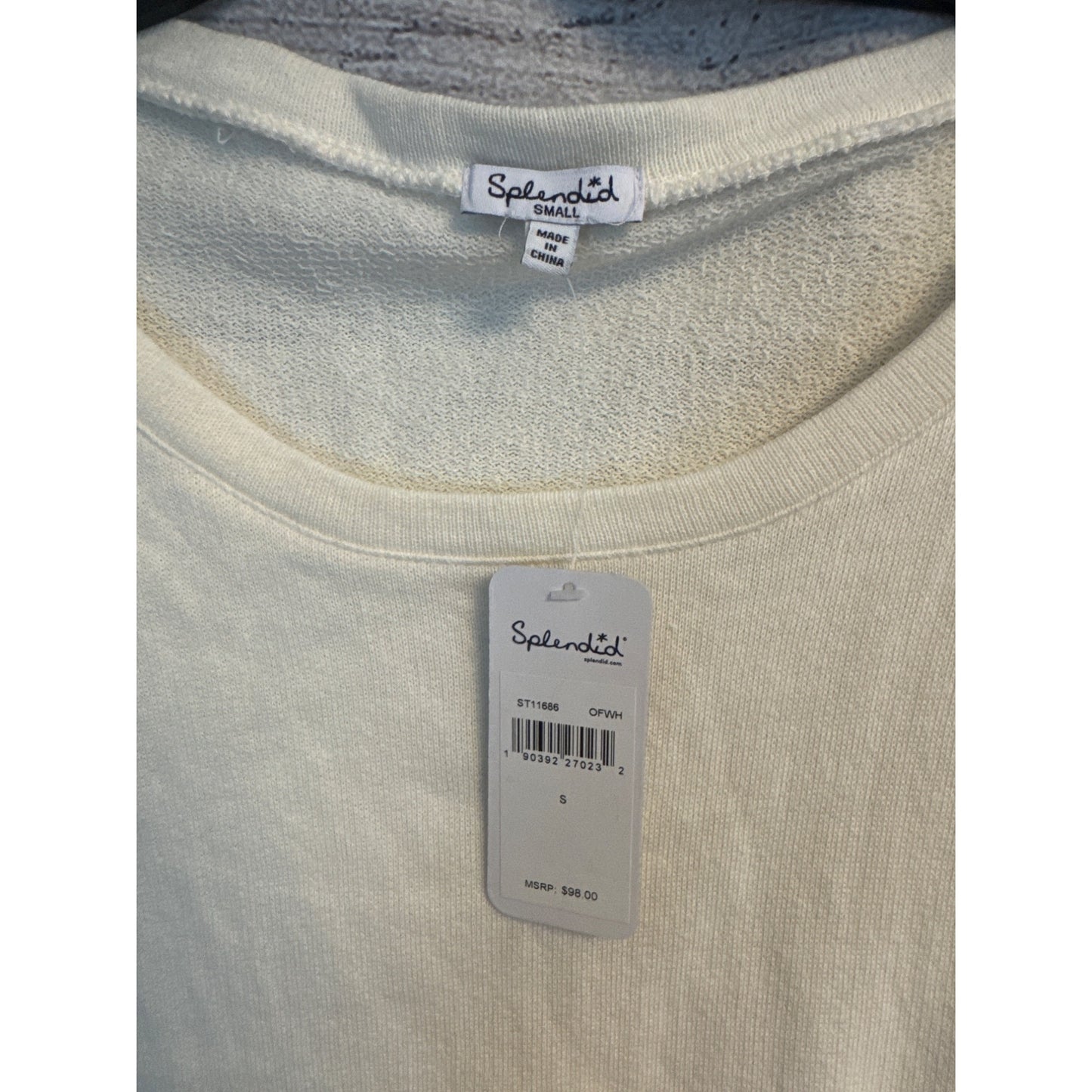 NWT Splendid Off-White Ruffle Sleeve Sweater Size S