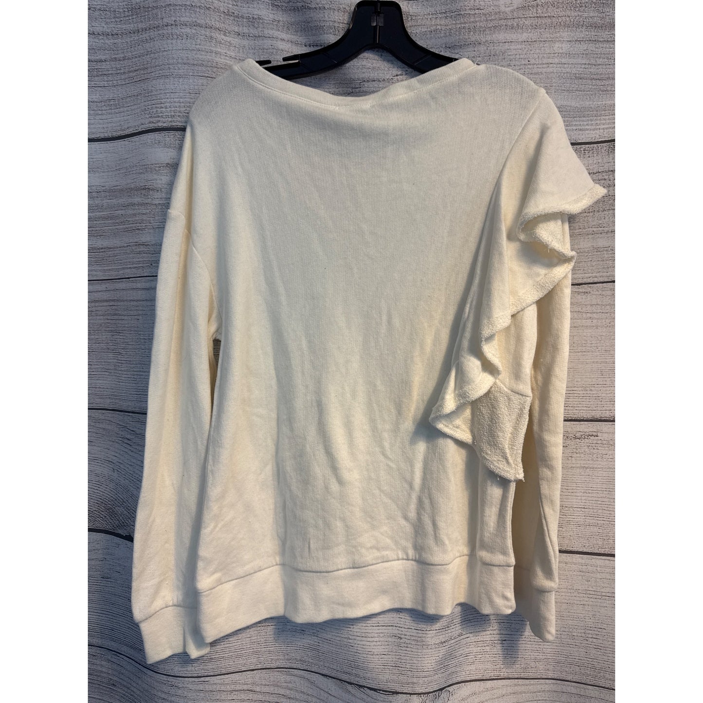 NWT Splendid Off-White Ruffle Sleeve Sweater Size S