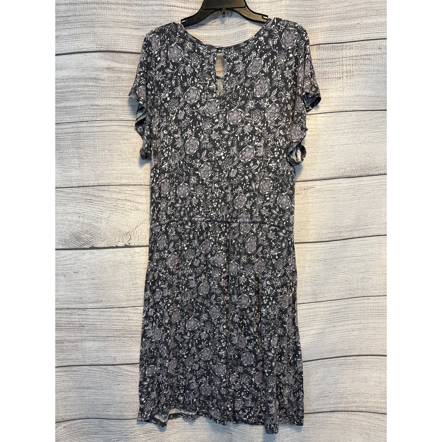 LOFT Floral Print Dress With Short Sleeves Size XL
