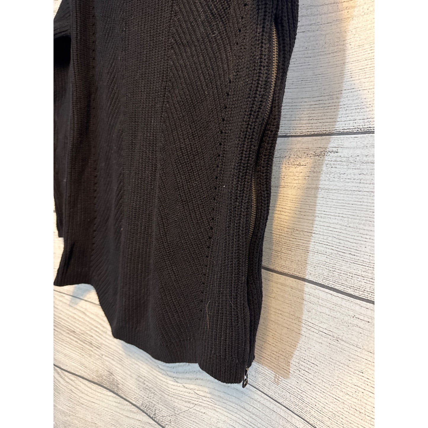 Caslon Ribbed Knit Sweater With Side Zippers Size M