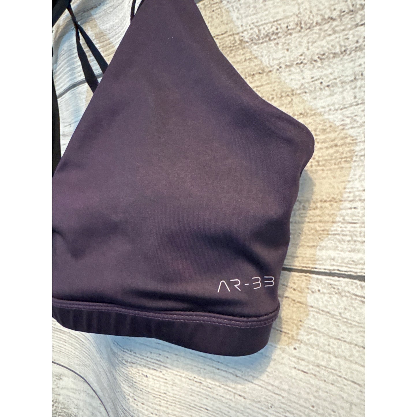 AR-33 Purple Strappy Sports Bra With Crisscross Back Size M