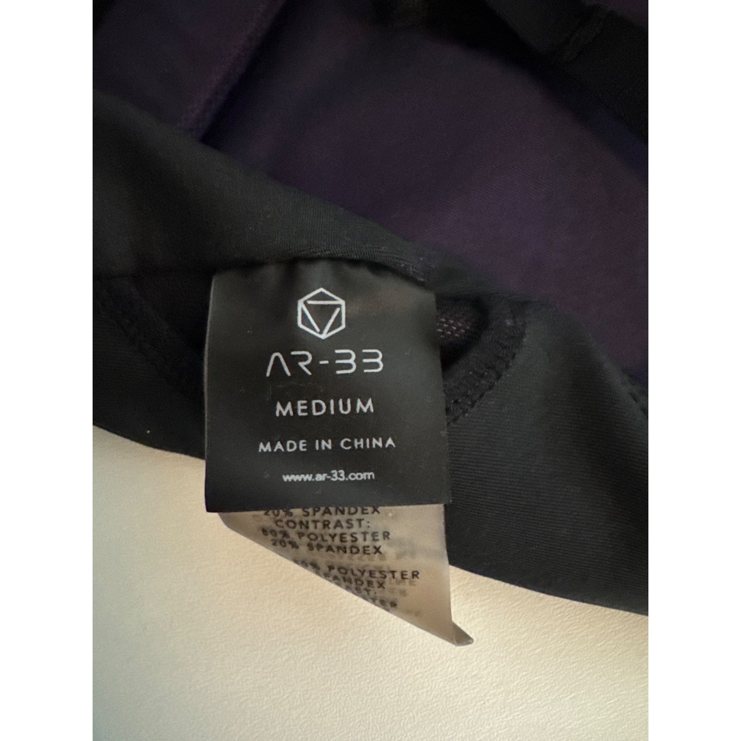 AR-33 Purple Strappy Sports Bra With Crisscross Back Size M