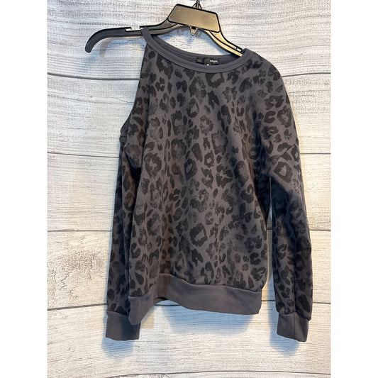 Aqua Single Cold Shoulder Animal Print Sweater Size M