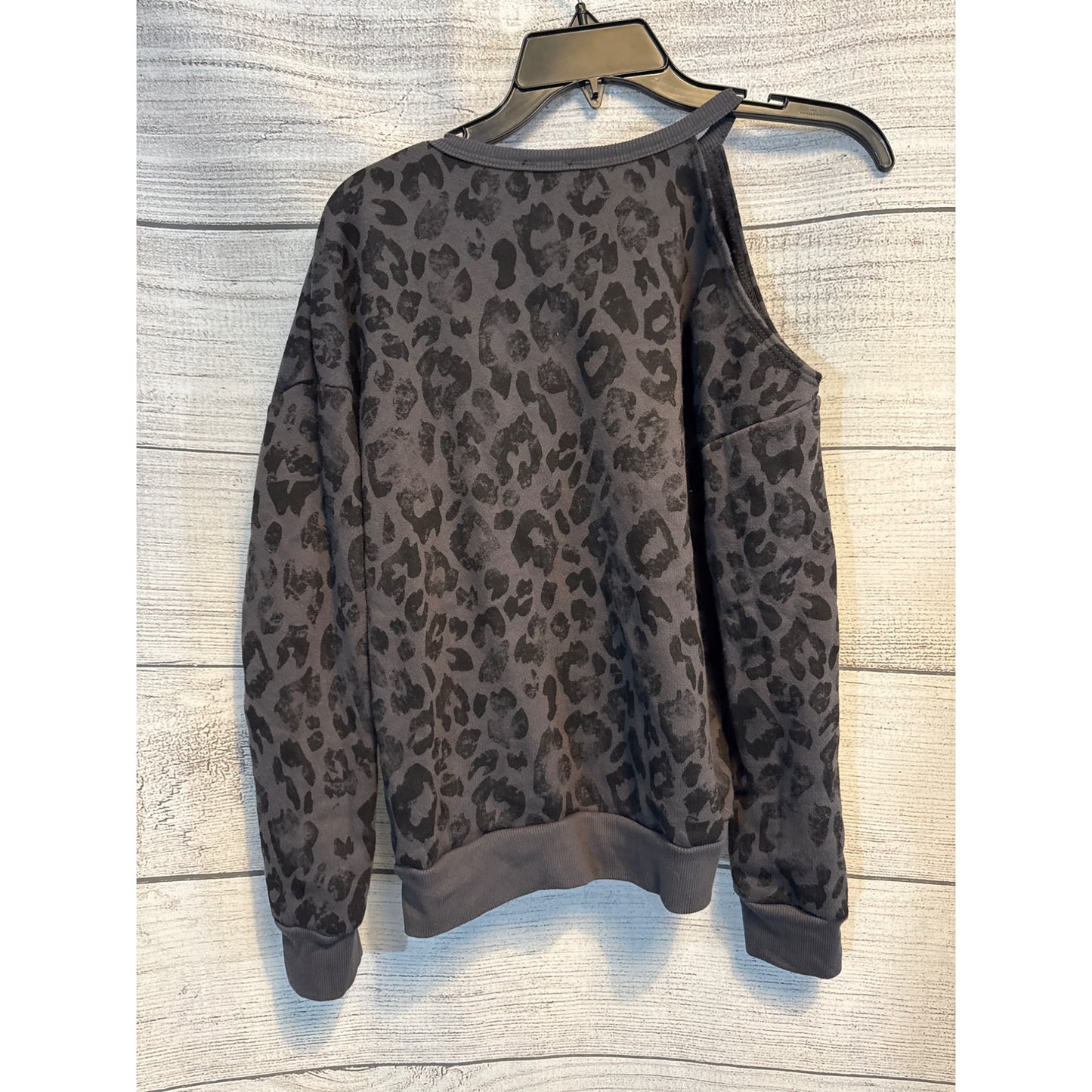 Aqua Single Cold Shoulder Animal Print Sweater Size M