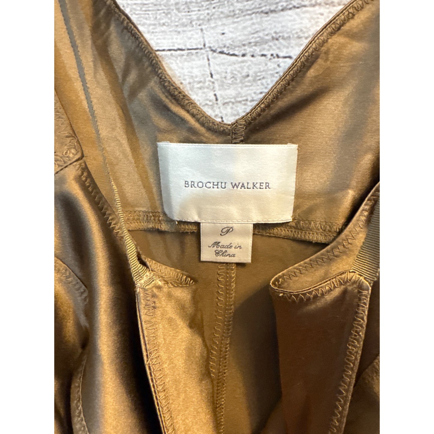 Brochu Walker Brown Satin Slip Dress Size P/XS