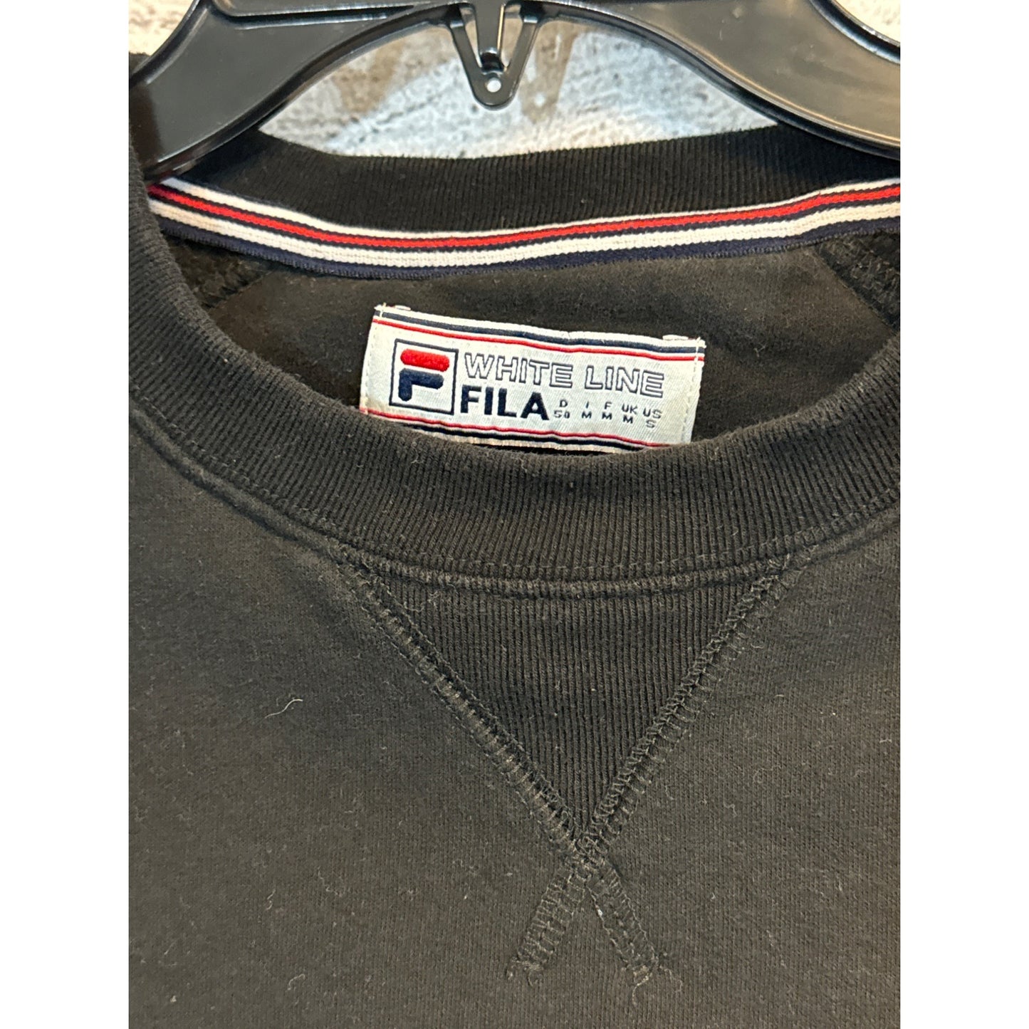 Fila Mens Black Crewneck Sweatshirt Size S
