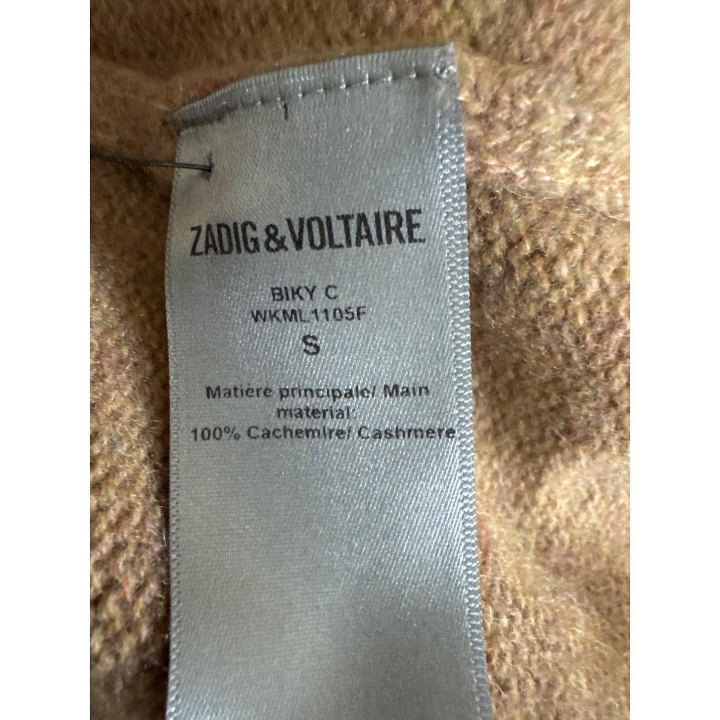 Zadig & Voltaire Biky Thumbhole Cuff Cashmere Turtleneck Sweater S