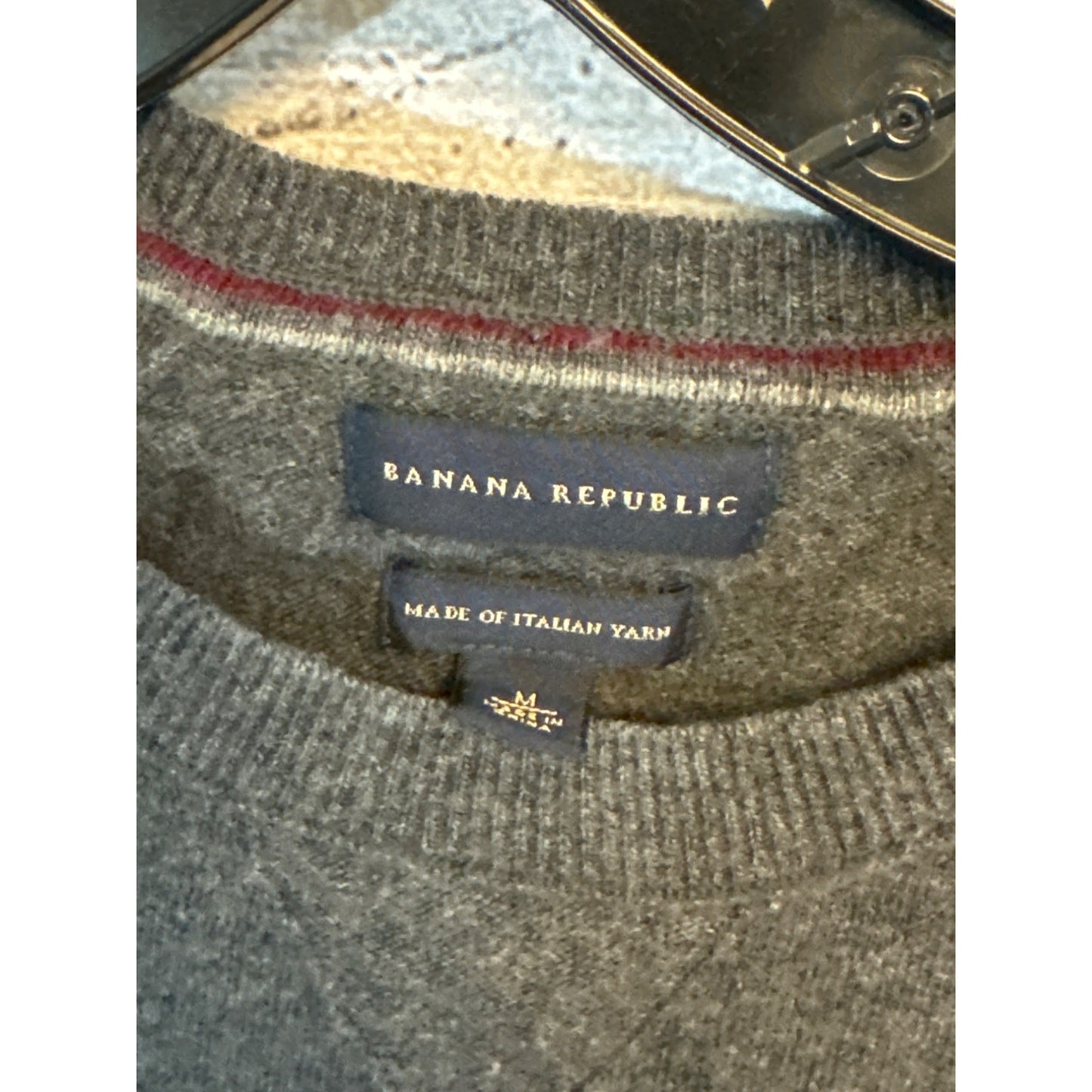Banana Republic Mens Gray Wool/Cashmere Sweater Size M