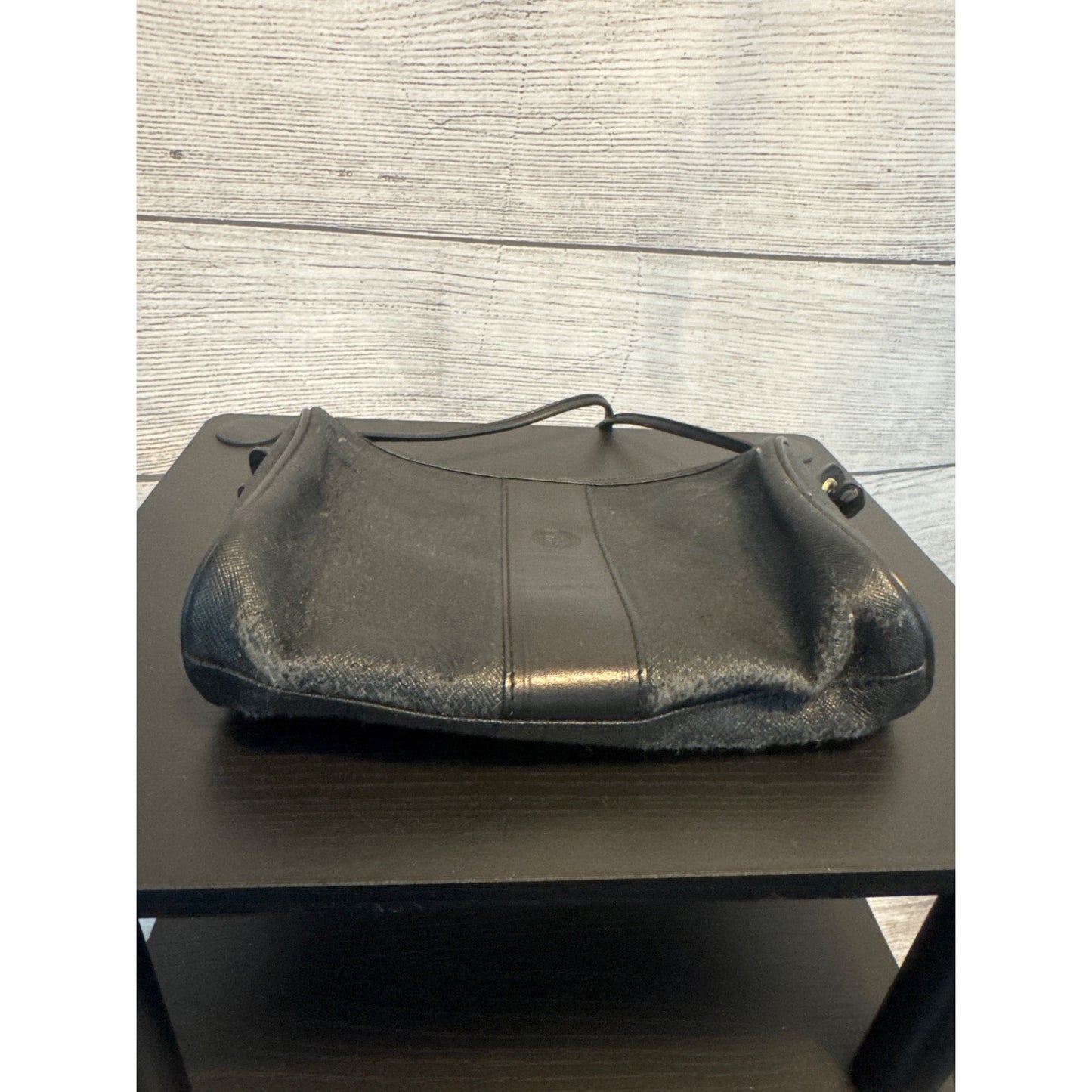 Fendi Vintage Black Leather Small Handbag With Dust Bag Italy