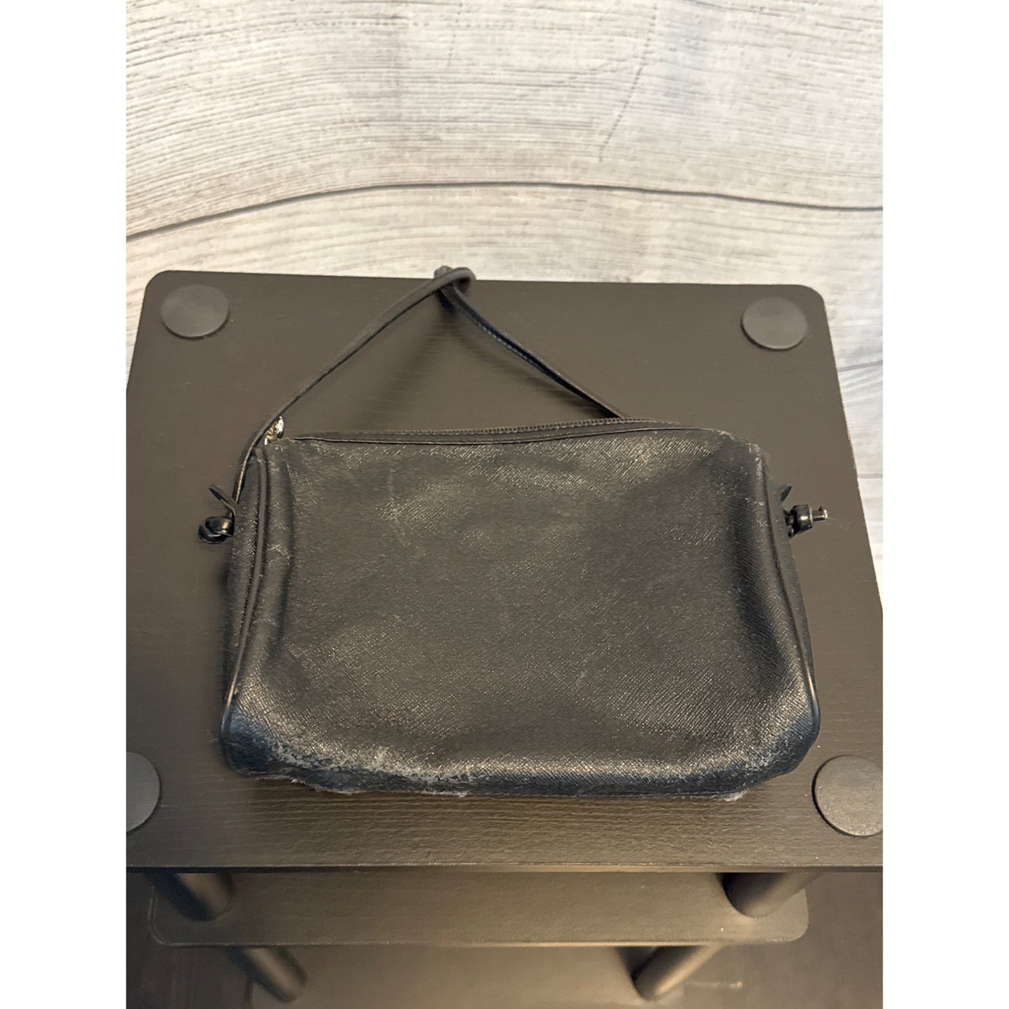 Fendi Vintage Black Leather Small Handbag With Dust Bag Italy