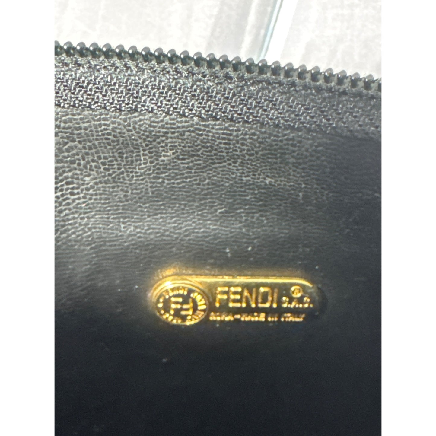 Fendi Vintage Black Leather Small Handbag With Dust Bag Italy