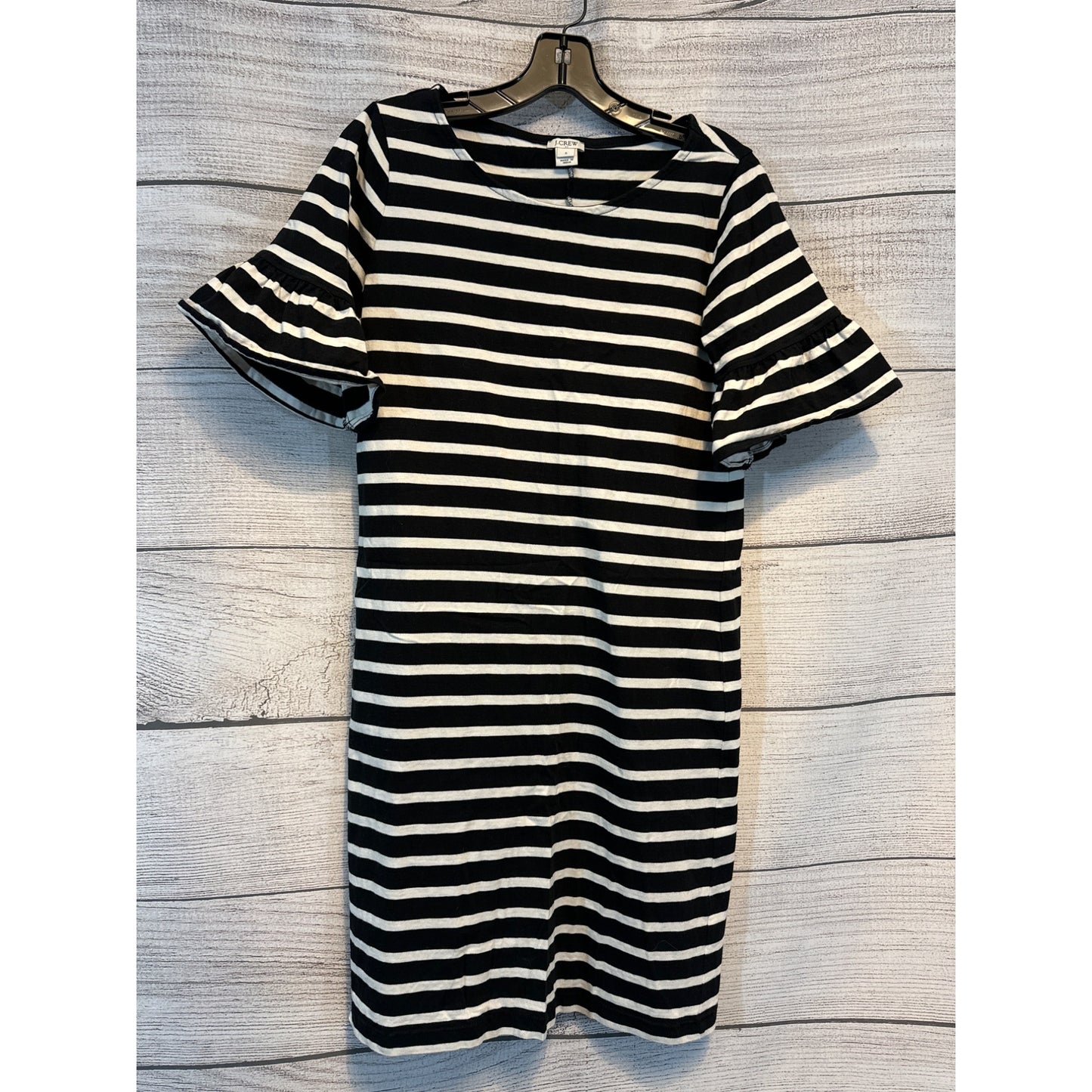 J.Crew Ruffled Bell Sleeved Striped T-shirt Dress Size S