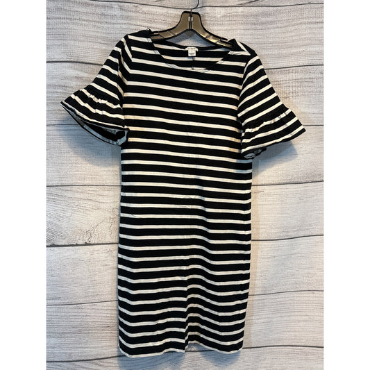 J.Crew Ruffled Bell Sleeved Striped T-shirt Dress Size S