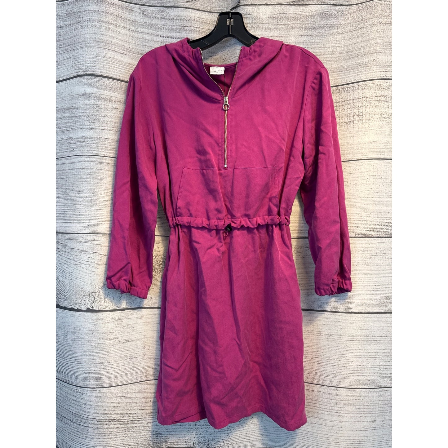 NWT Zara Girls Hooded Dress With Elastic Waist & Zip Closure Size 13/14