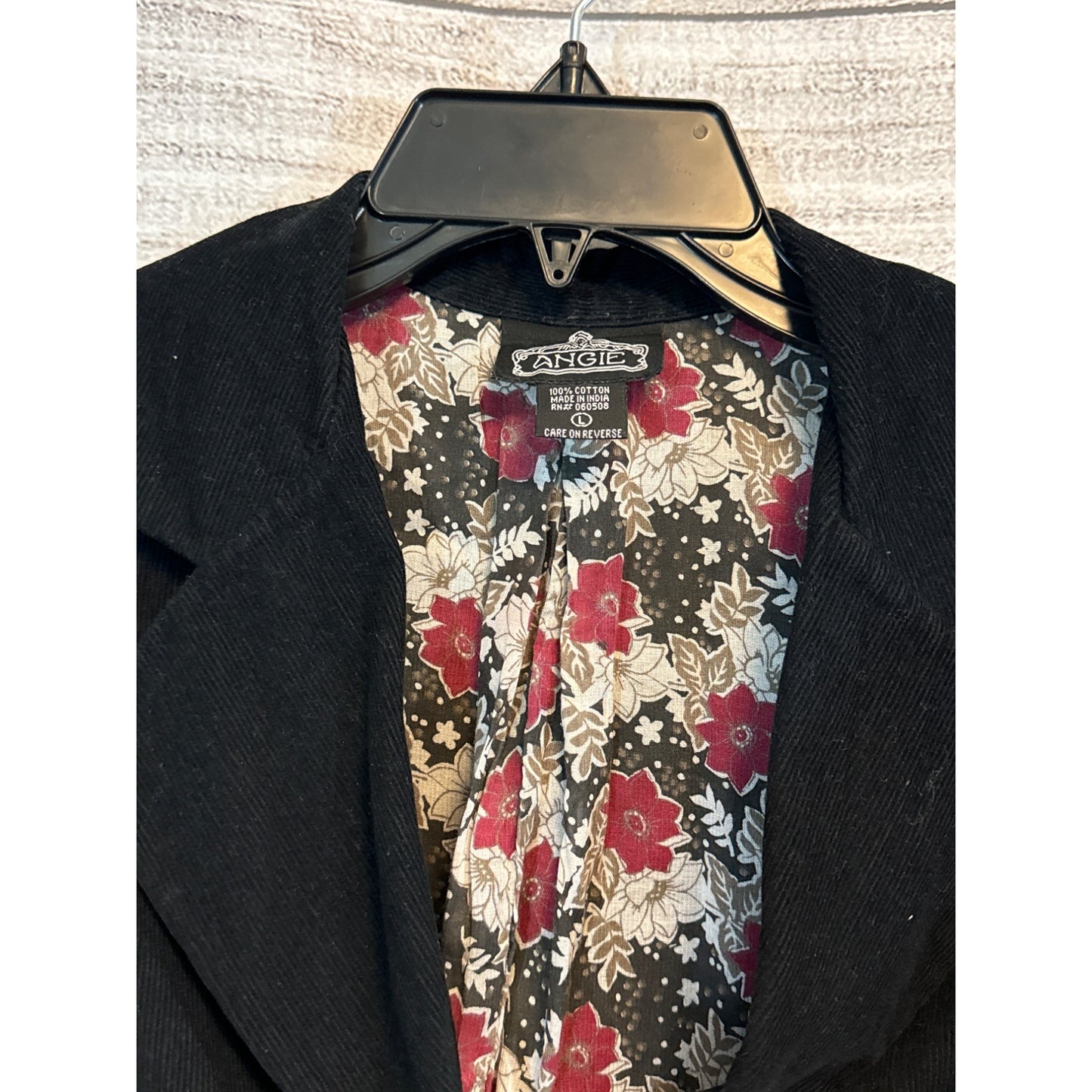 Angie Corduroy Blazer Jacket With Floral Lining Size M