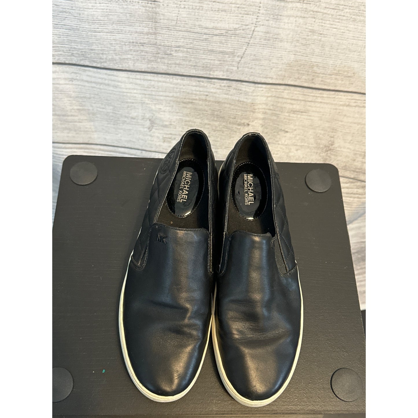 Michael Kors Black Slip-On Quilted Sneakers Size 9