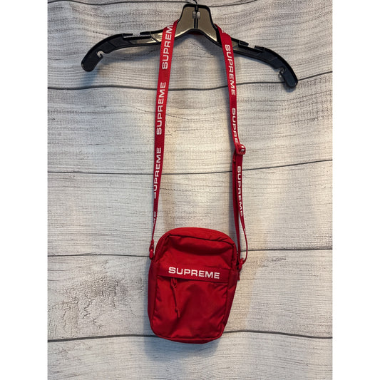 NWOT Supreme Red Crossbody Bag With Adjustable Strap & Multiple Compartments