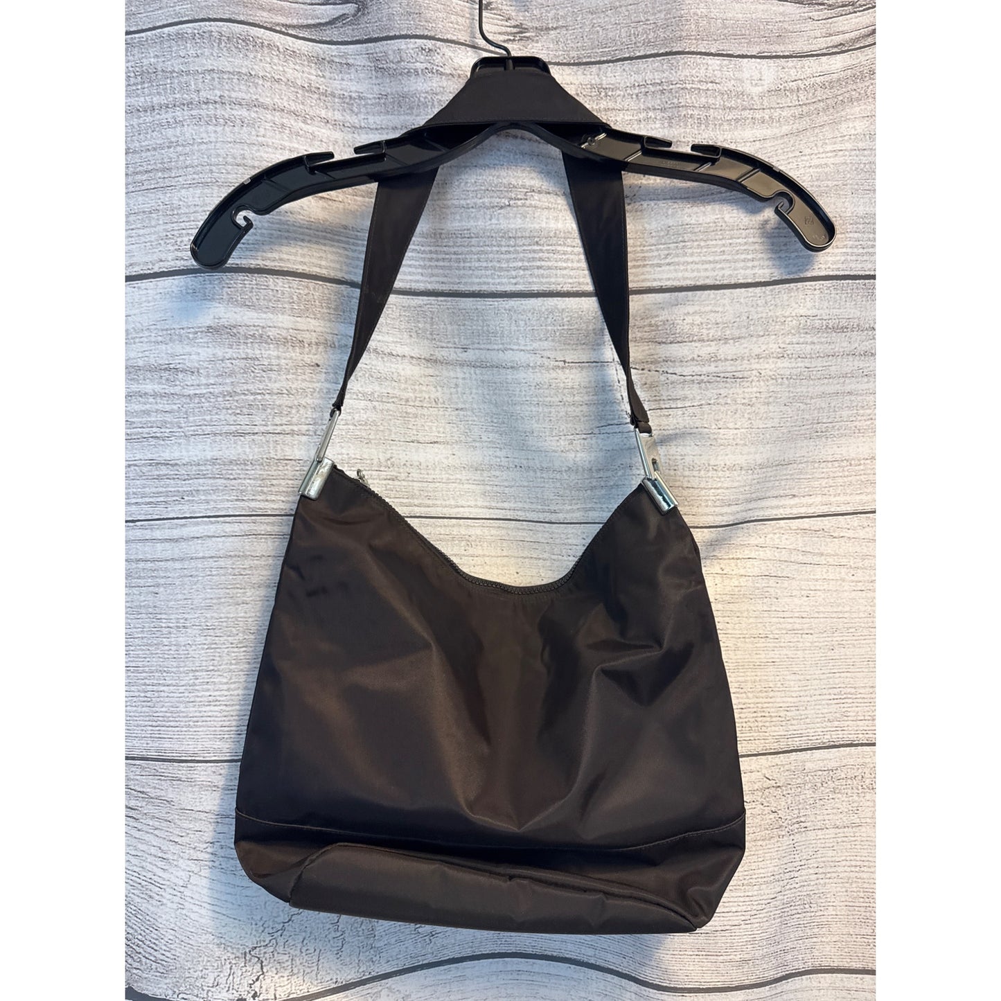 DKNY Black Nylon Shoulder Bag With Metal Accents