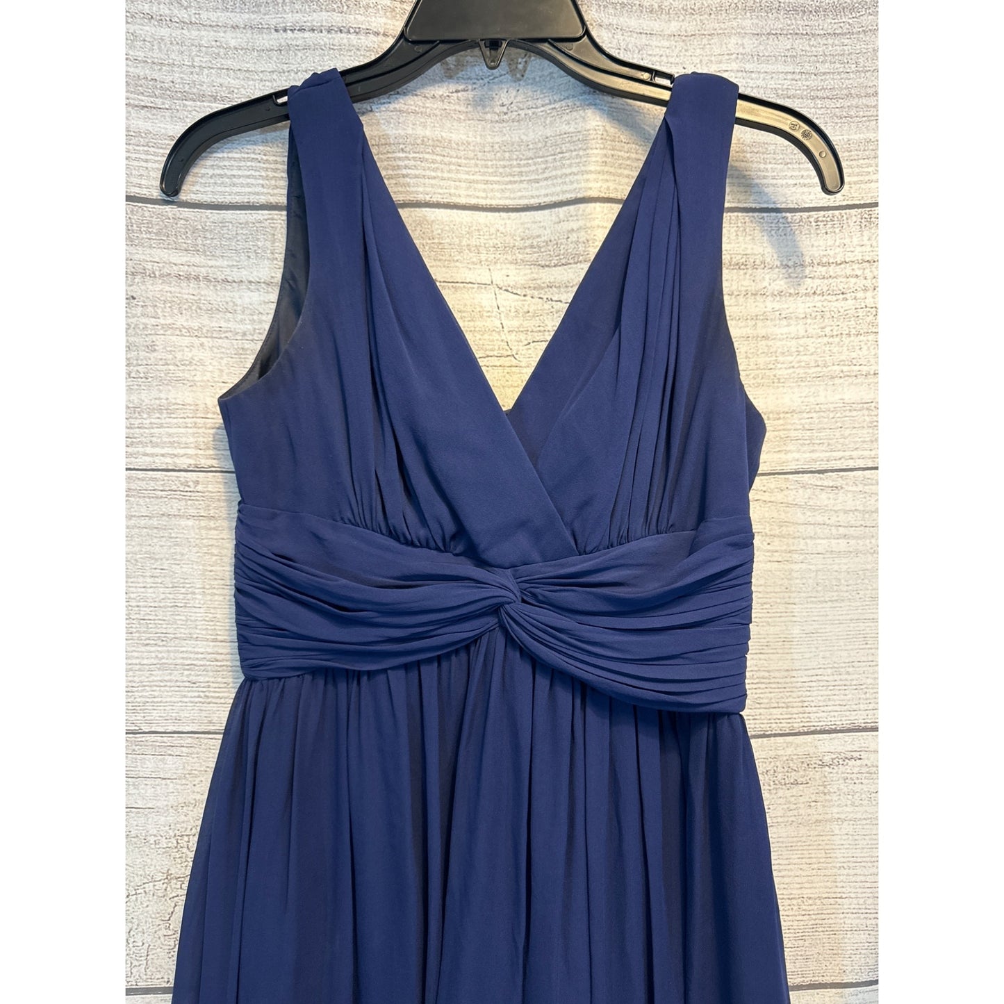 Donna Morgan Collection Navy Chiffon Sleeveless V-Neck Gown Dress Size 0