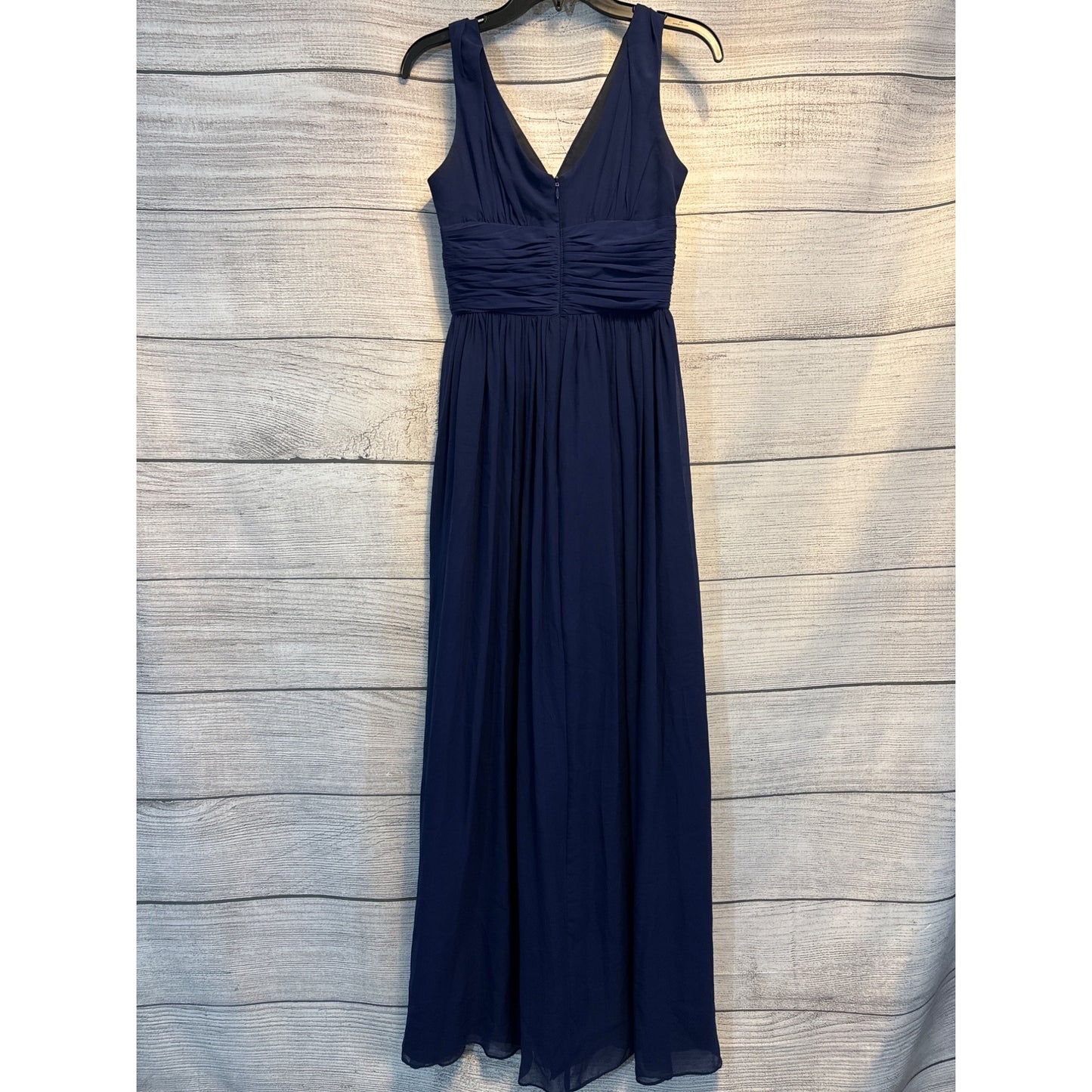 Donna Morgan Collection Navy Chiffon Sleeveless V-Neck Gown Dress Size 0