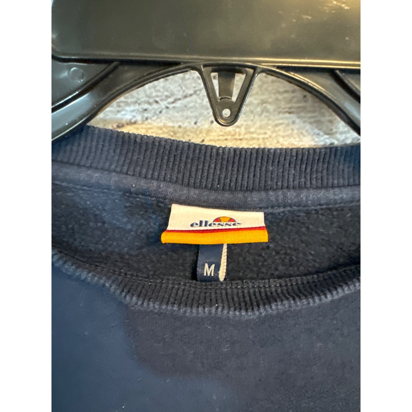 Ellesse Mens Navy Blue Textured Crewneck Sweatshirt M