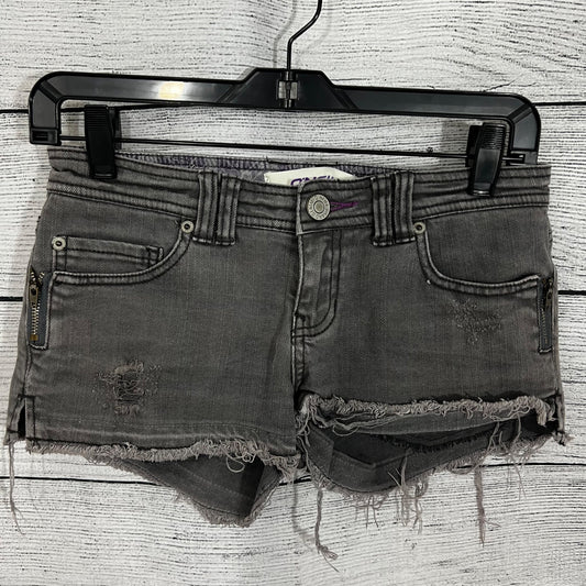 Oneil Gray Distressed Denim Shorts, Size 1