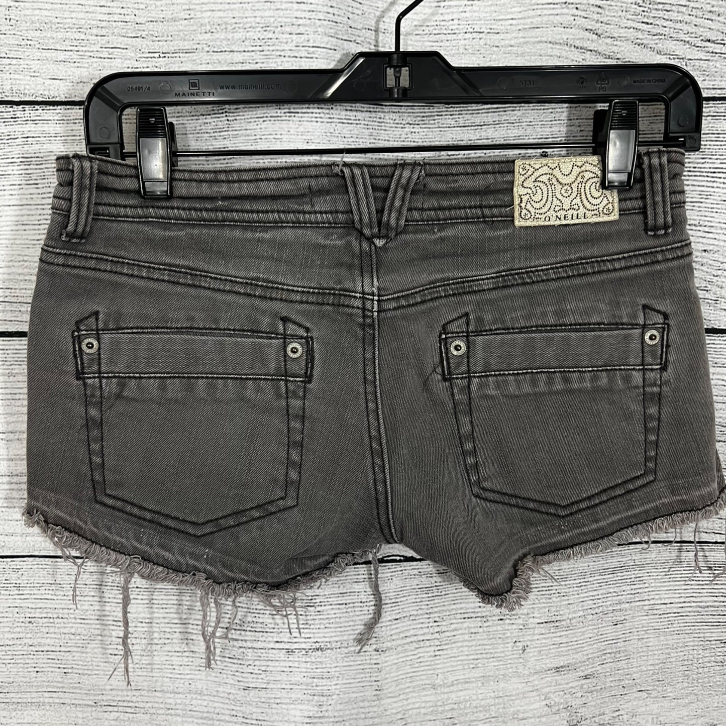 Oneil Gray Distressed Denim Shorts, Size 1