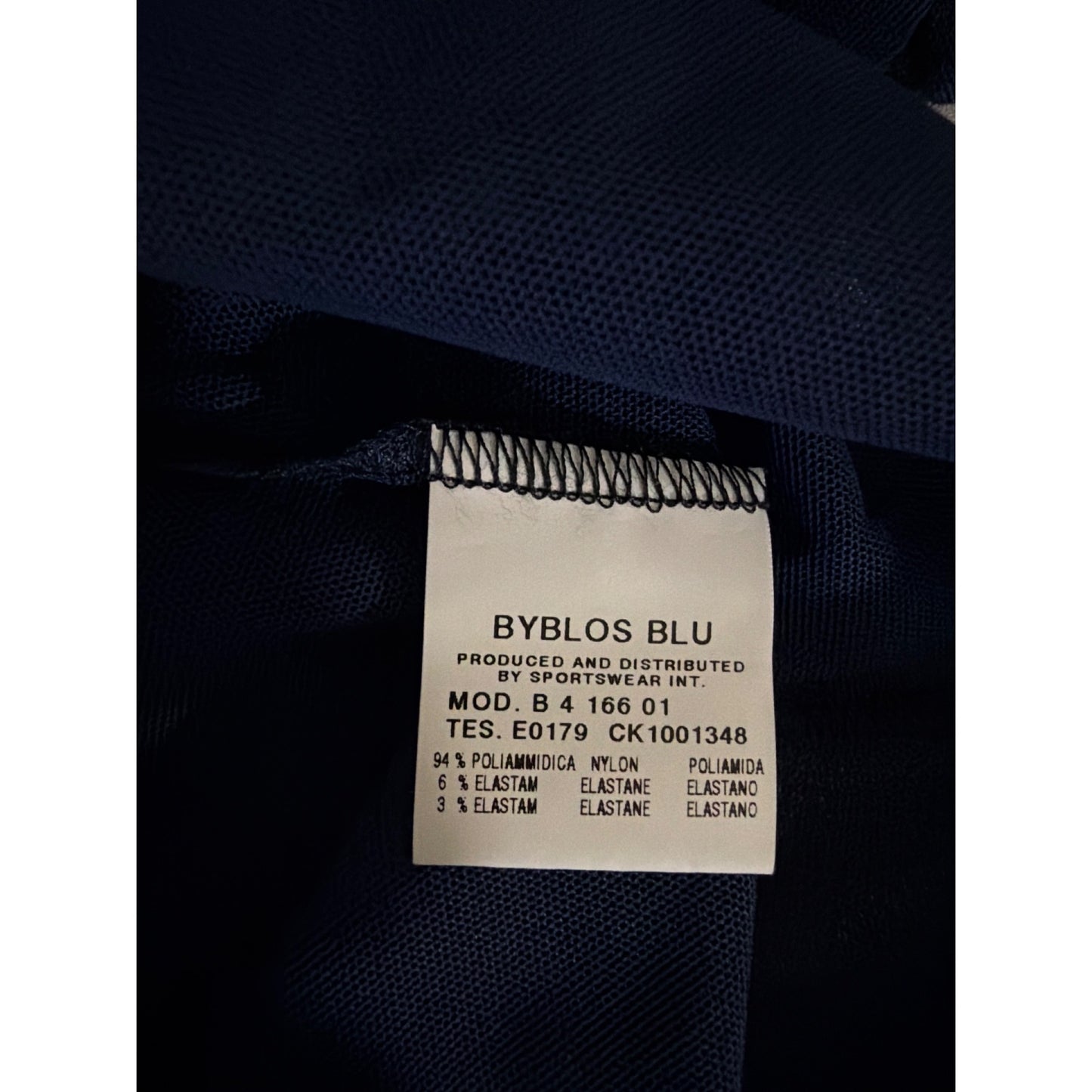 Byblos Blu Sheer Mesh Short Sleeve Top Navy Blue Size 44/10