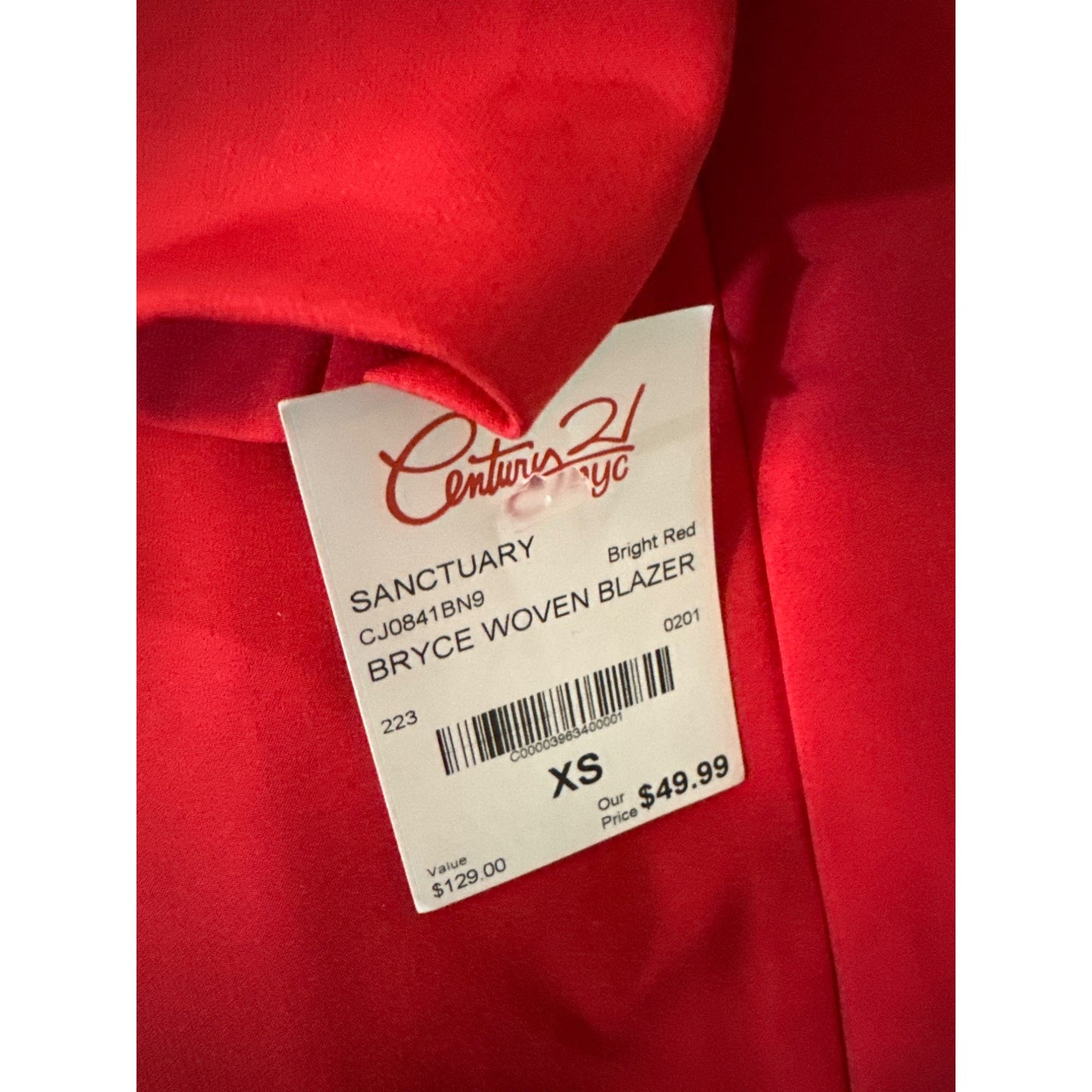 NWT Sanctuary Bright Red Bryce Woven Blazer & Noho Trouser Pant XS/27