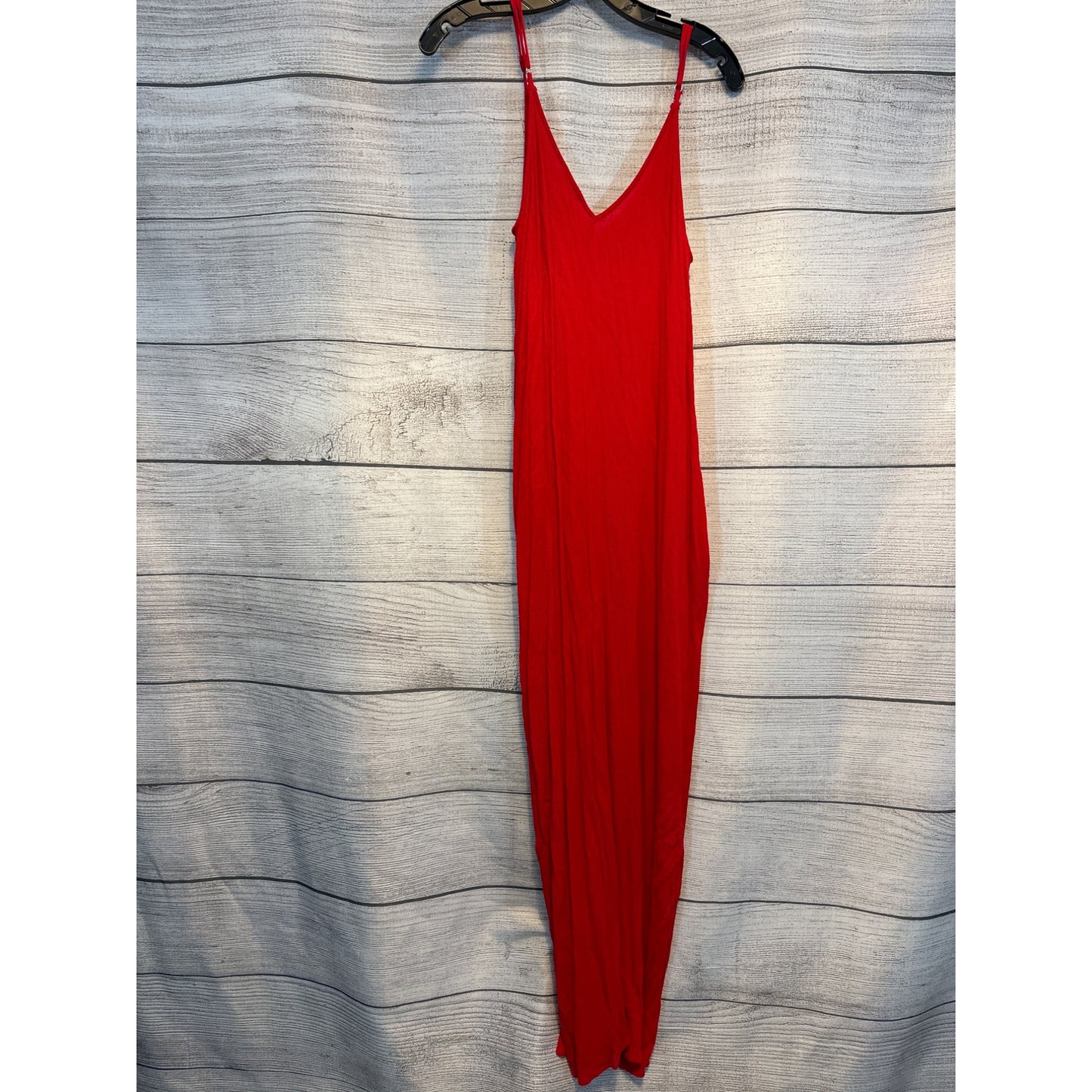 Love Stitch V-Neck w Pockets Sleeveless Maxi Dress M/L