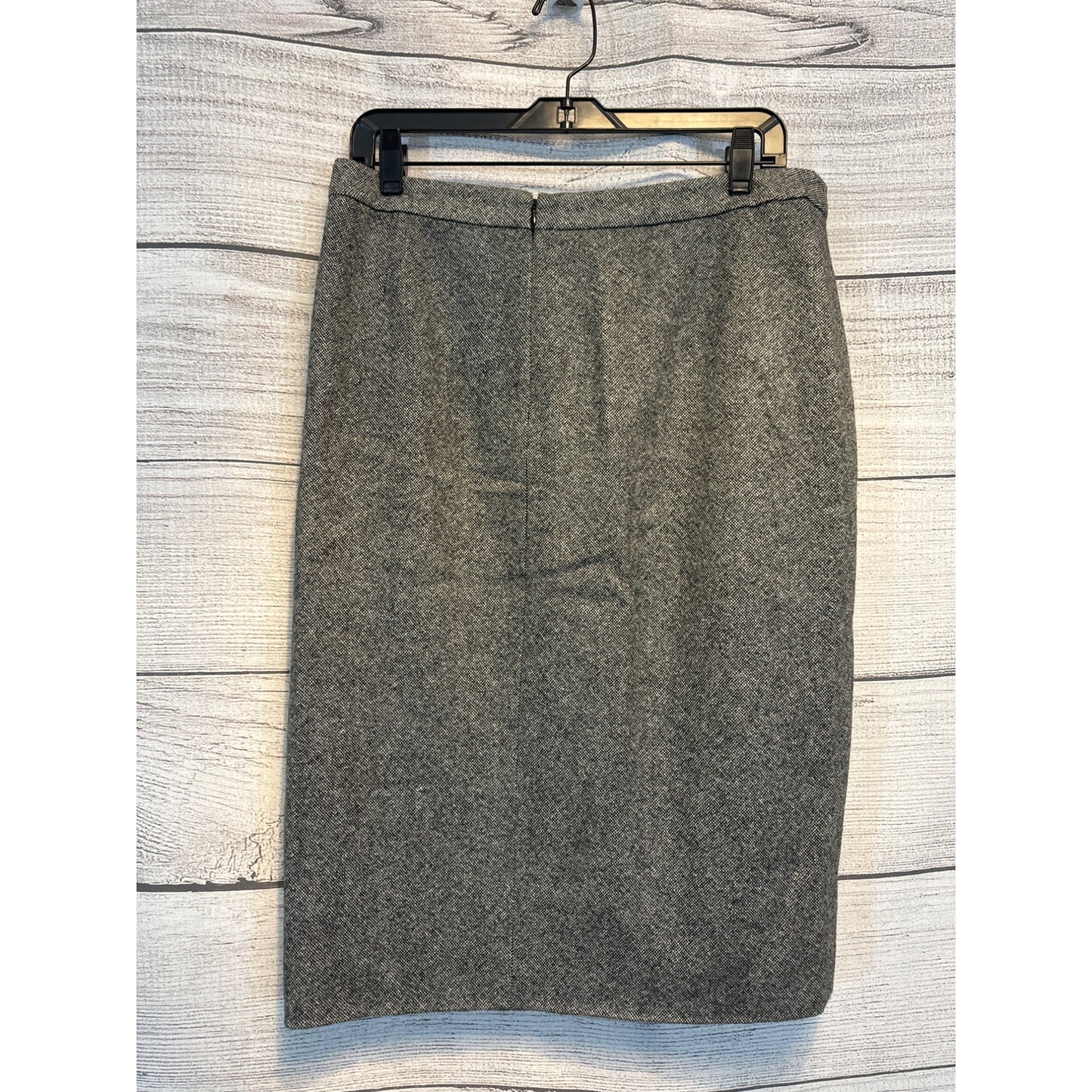 Garnet Hill Gray Herringbone Pencil Skirt Size 12