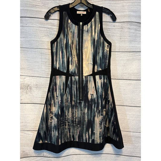 Rebecca Taylor Sleeveless Abstract Print Fit & Flare Dress With Front Zipper Size 4